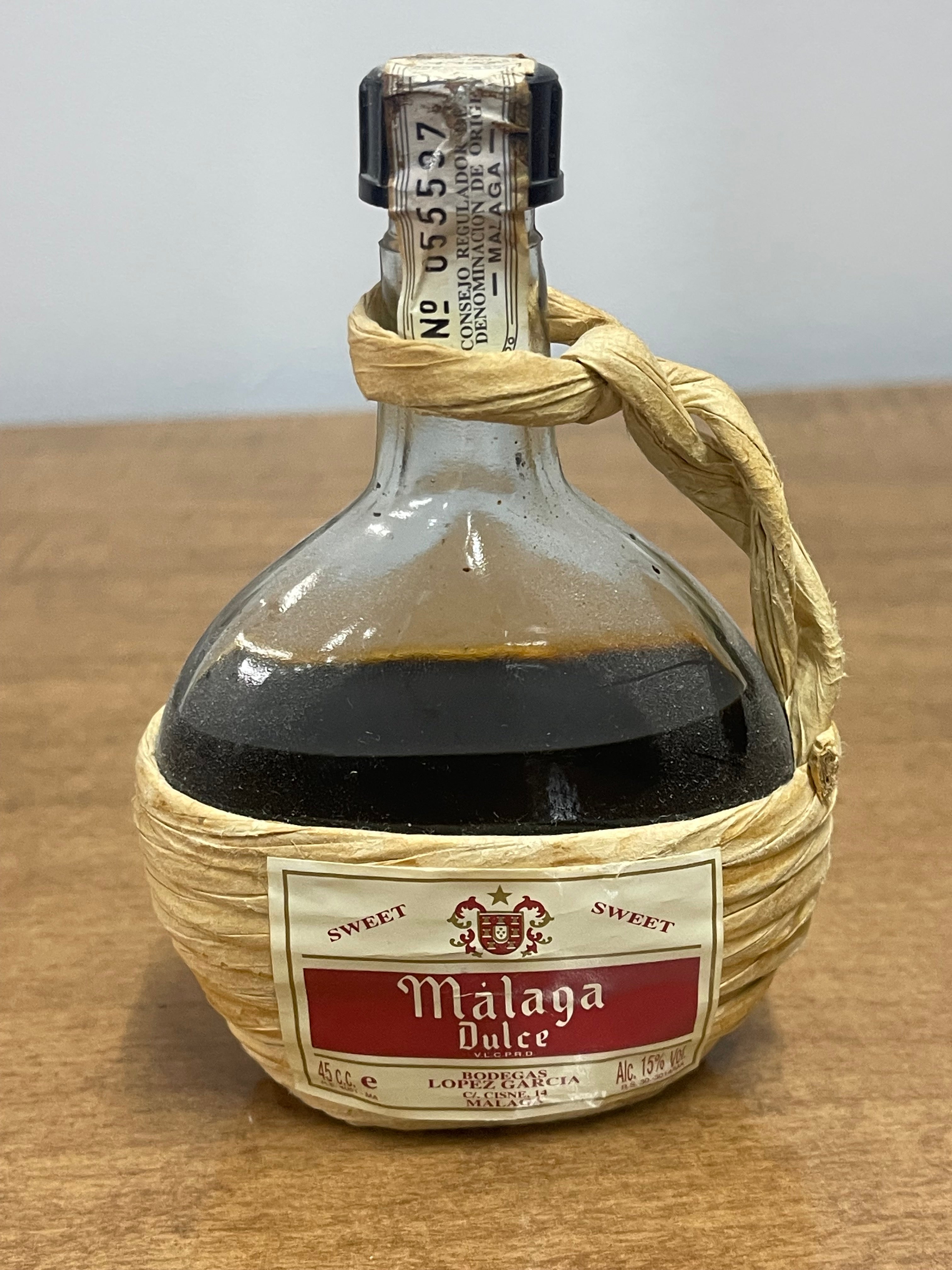 Vintage Málaga Dulce Miniature Bottle