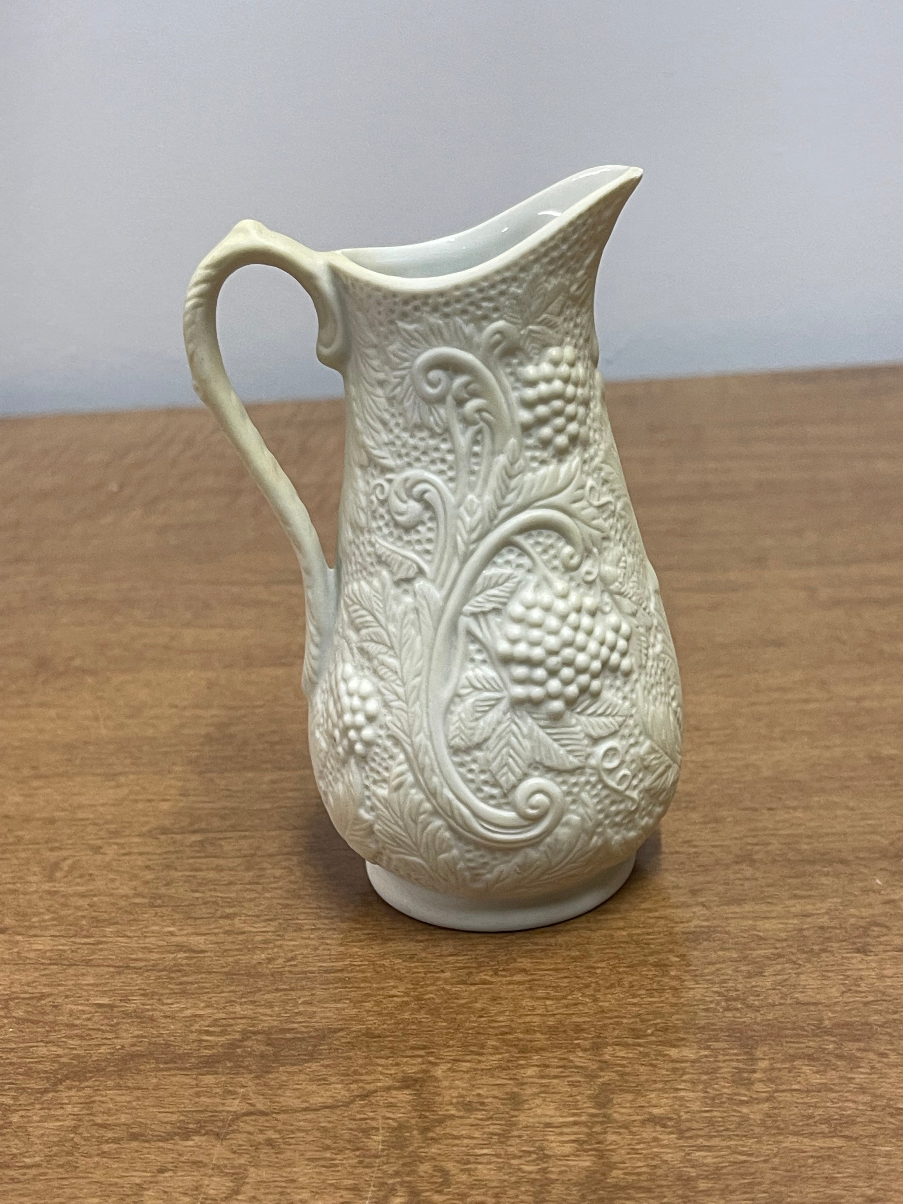 Vintage Embossed Ceramic Pitcher