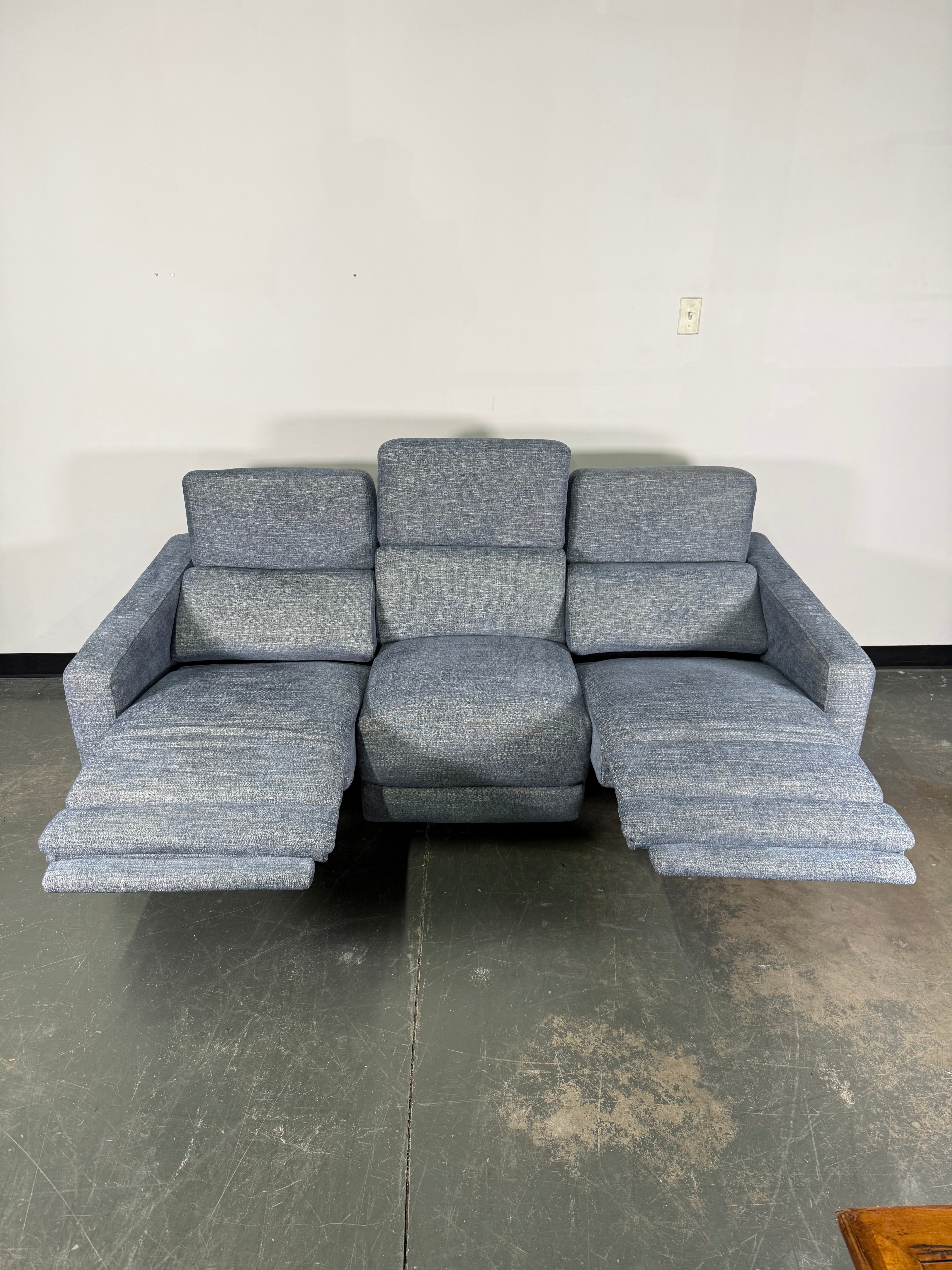 Modern Blue Upholstered Sofa