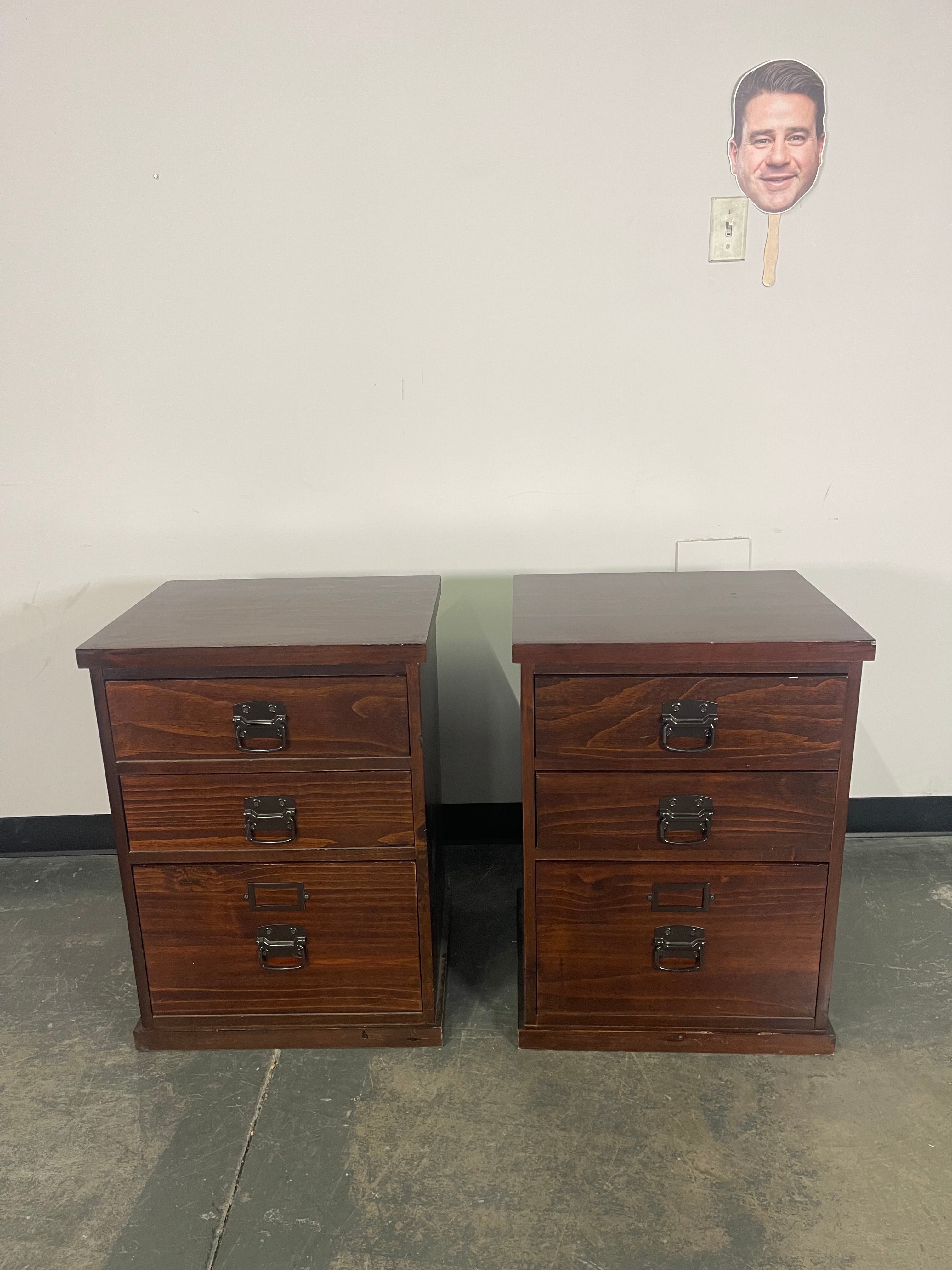 Rustic Wood File Cabinet / Nightstand Set 📁