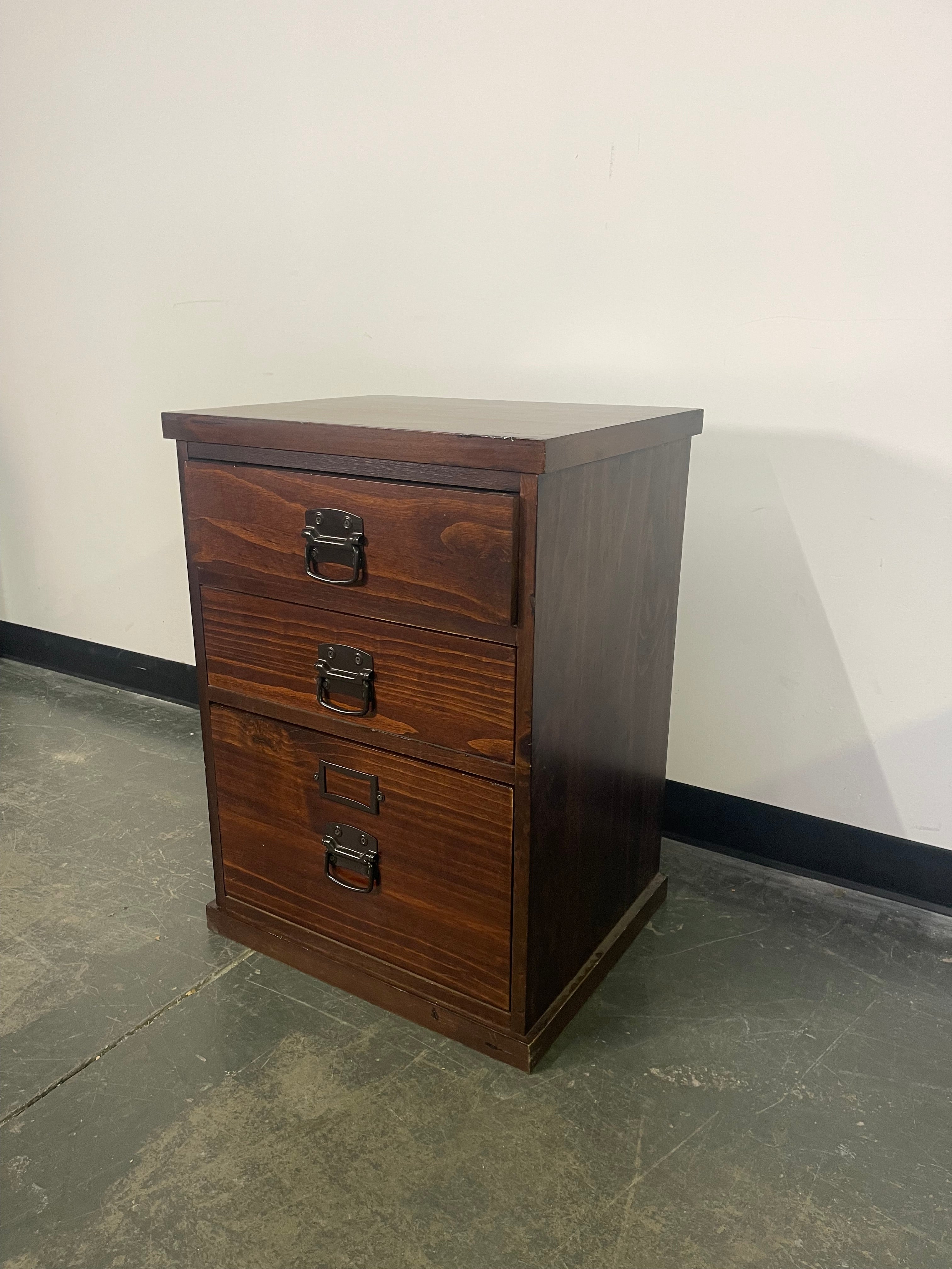 Rustic Wood File Cabinet / Nightstand Set 📁