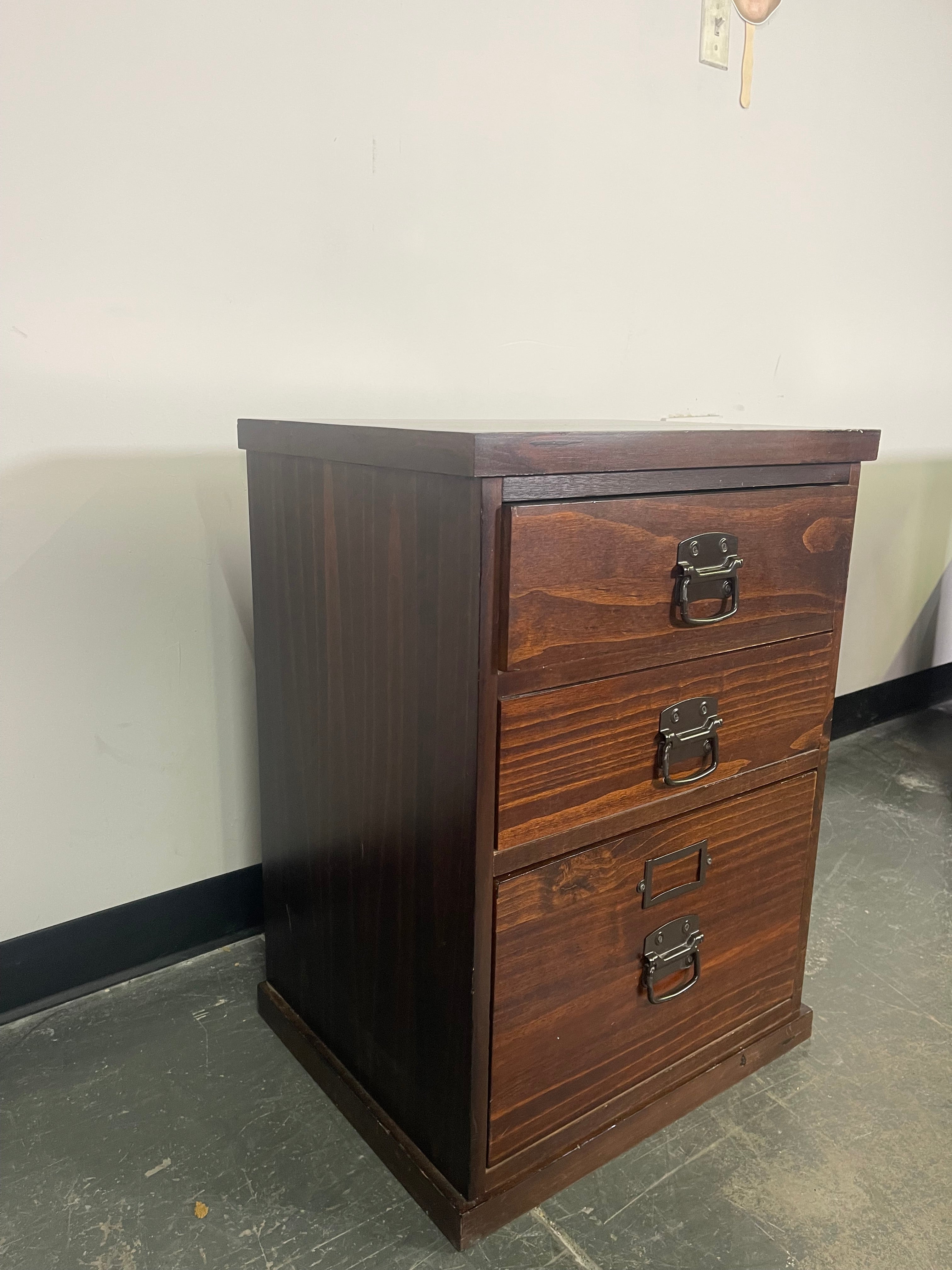 Rustic Wood File Cabinet / Nightstand Set 📁