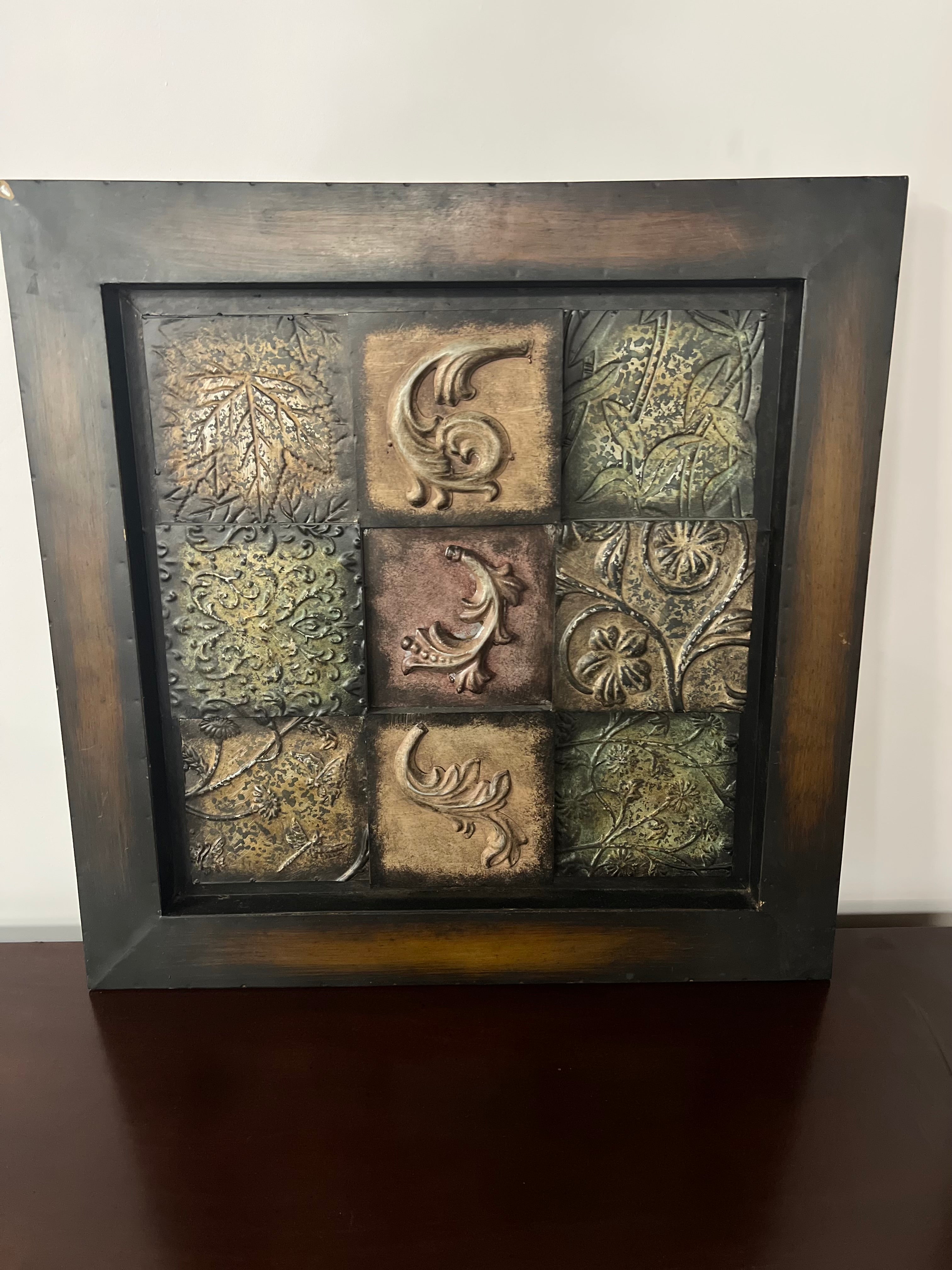 Framed Textured Metal Wall Art