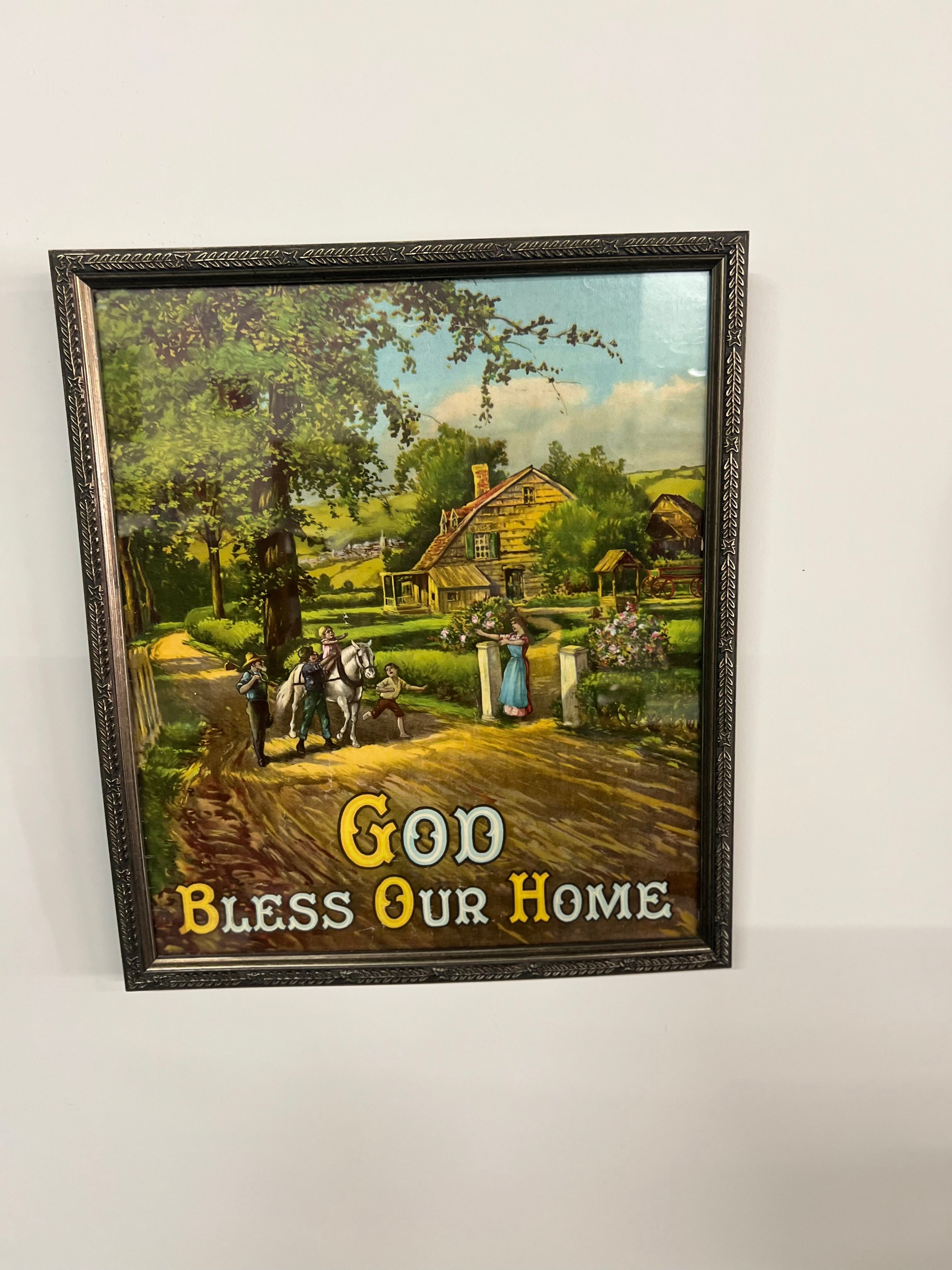 “God Bless Our Home” Framed Wall Art