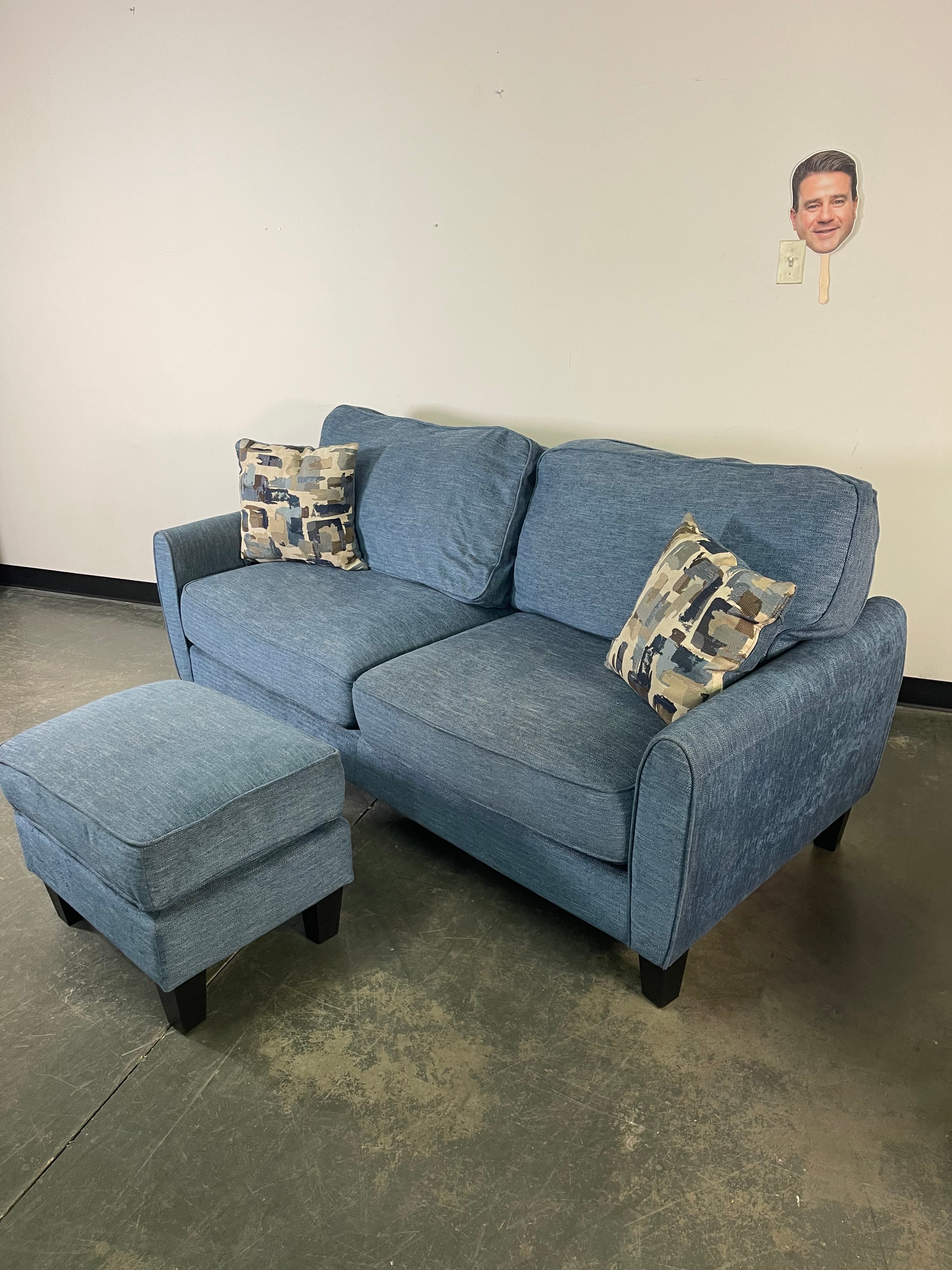 Beautiful Blue Sofa & Ottoman Set – Comfort Meets Style 💙