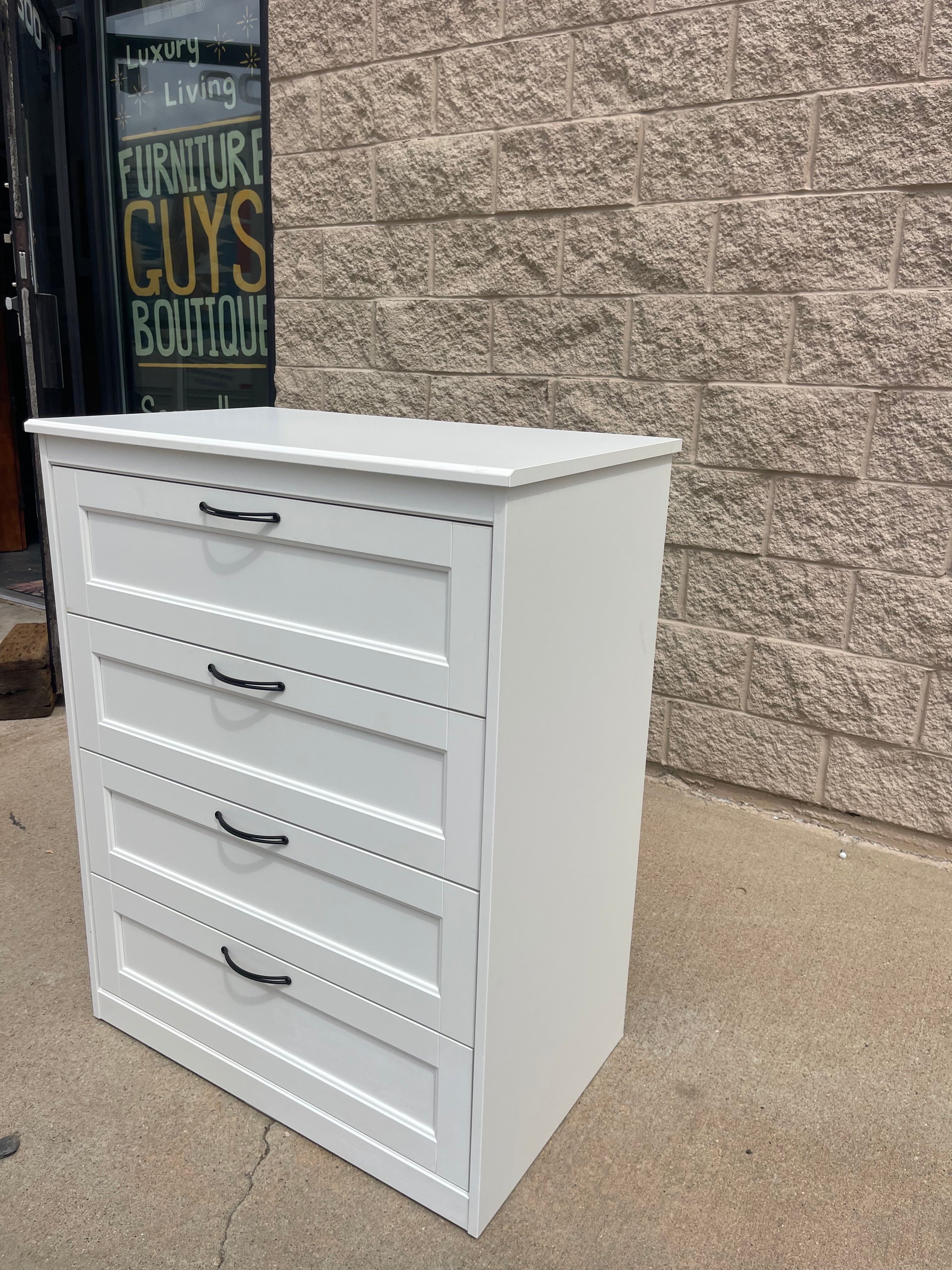 Crisp White 4-Drawer Dresser – Clean, Modern Storage