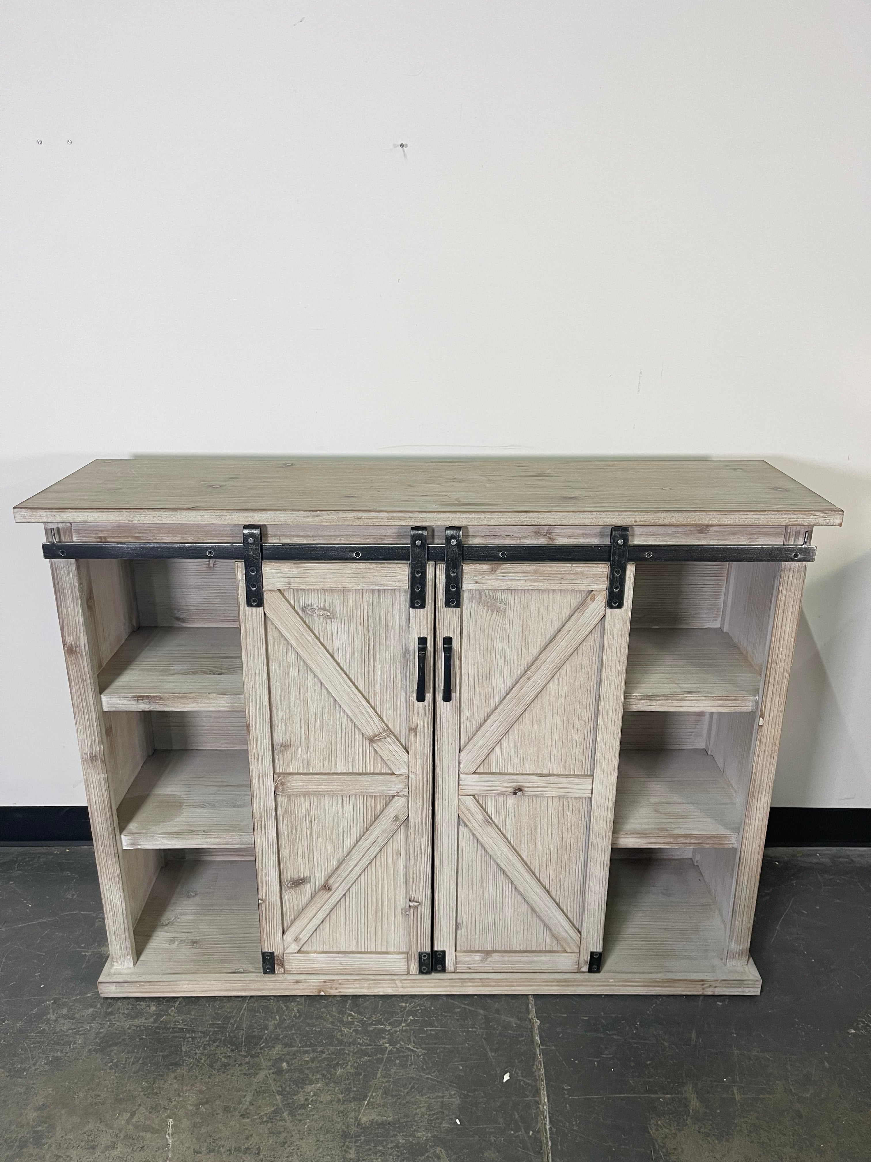 Modern Farmhouse Sliding Door Console Cabinet