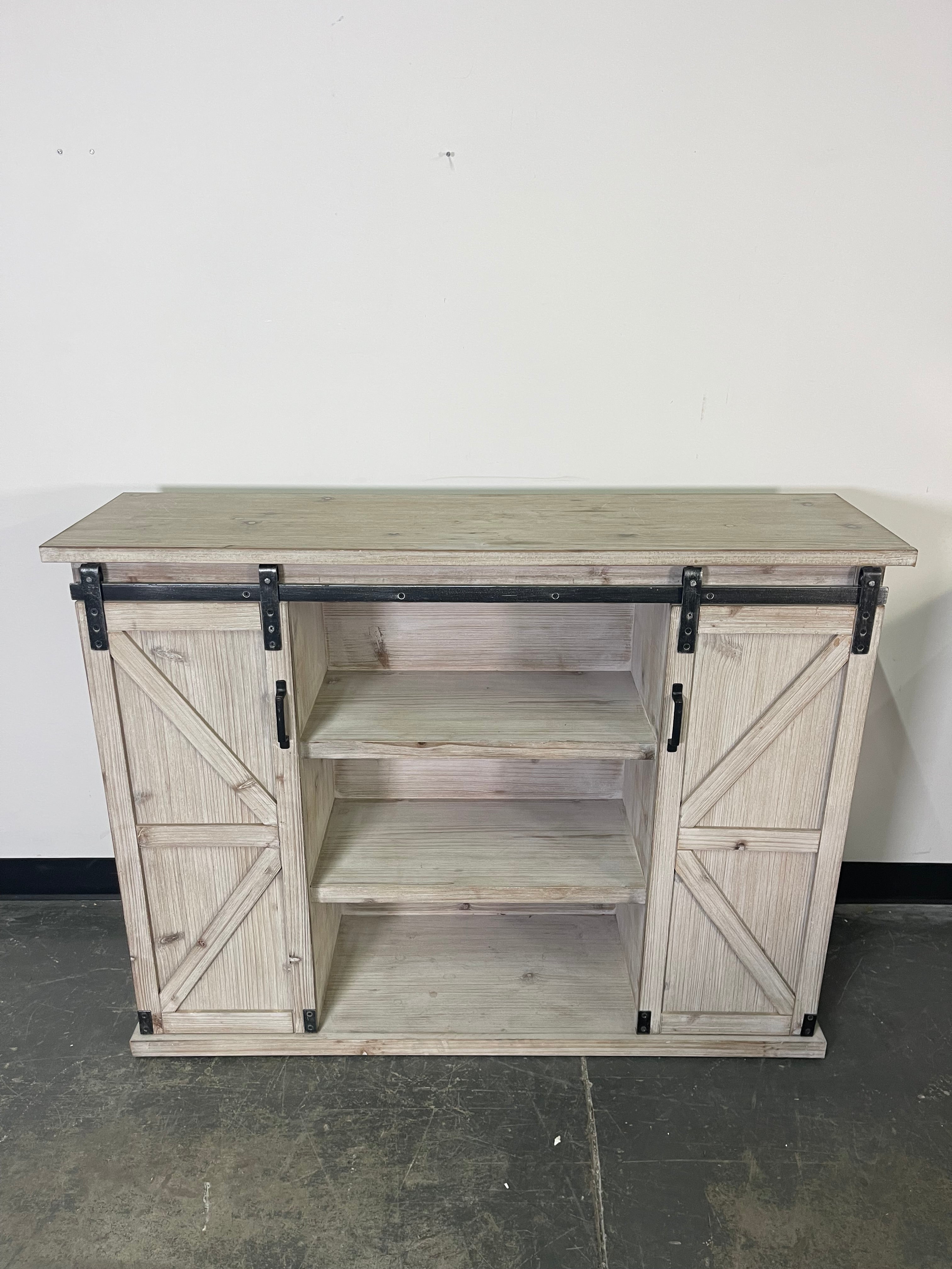 Modern Farmhouse Sliding Door Console Cabinet
