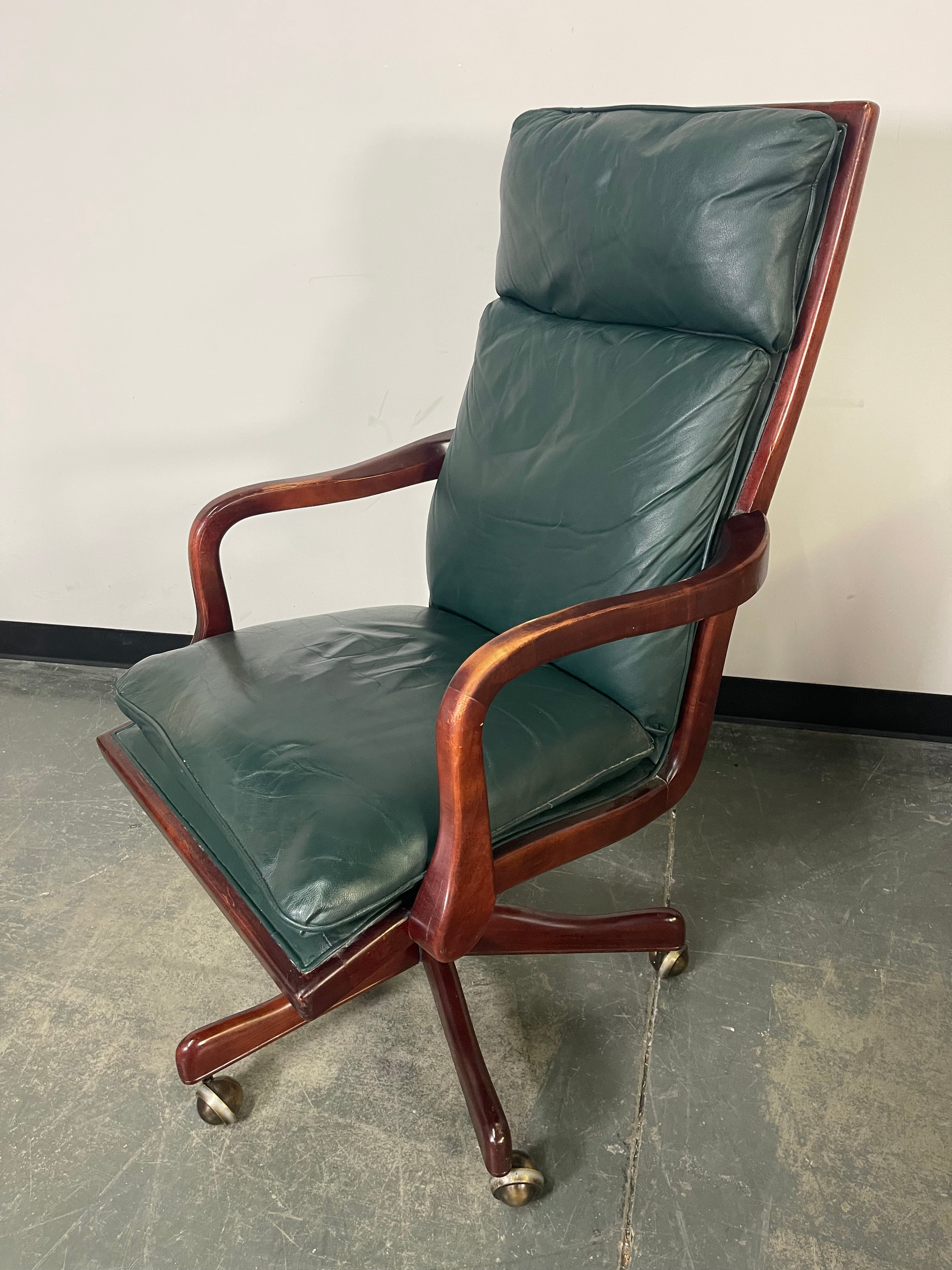 Classic Green Leather Executive Chair