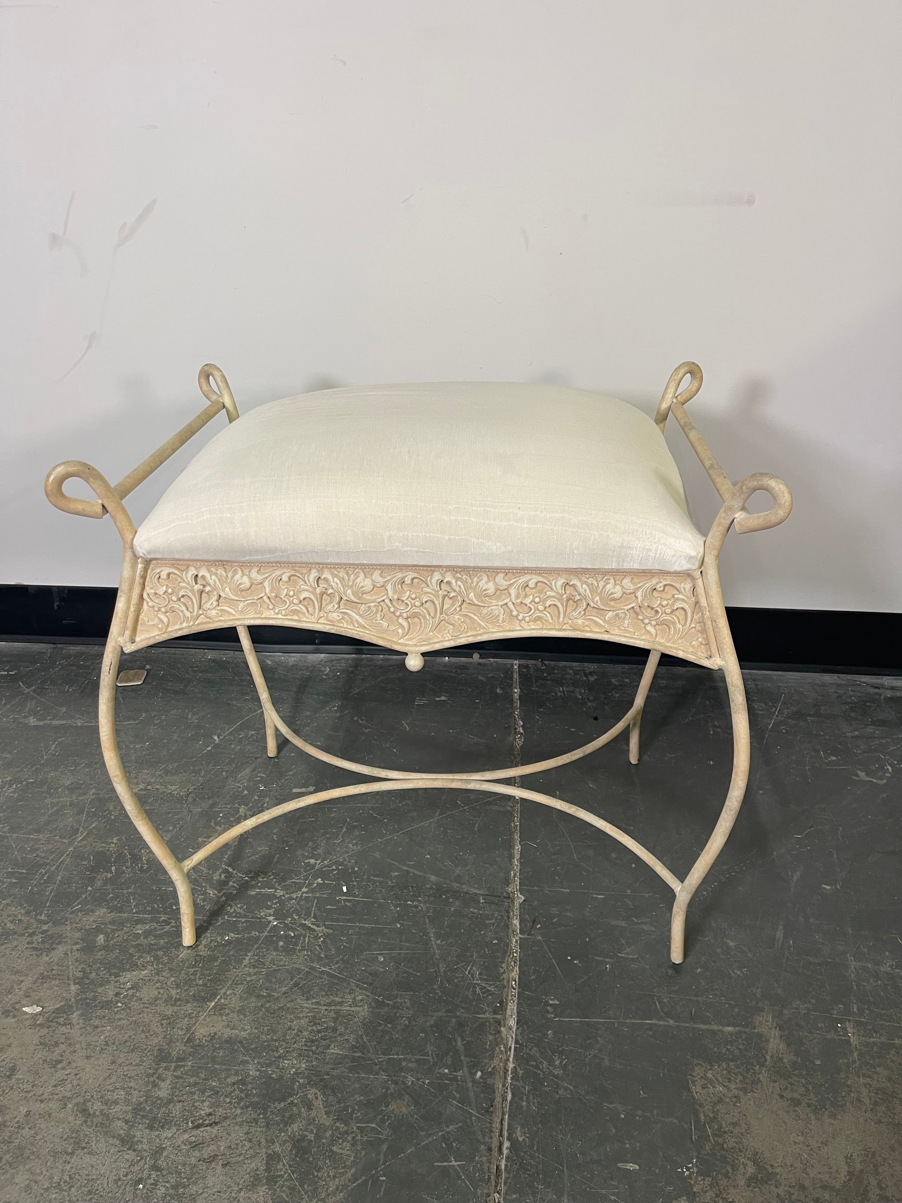 Elegant Scrollwork Accent Stool