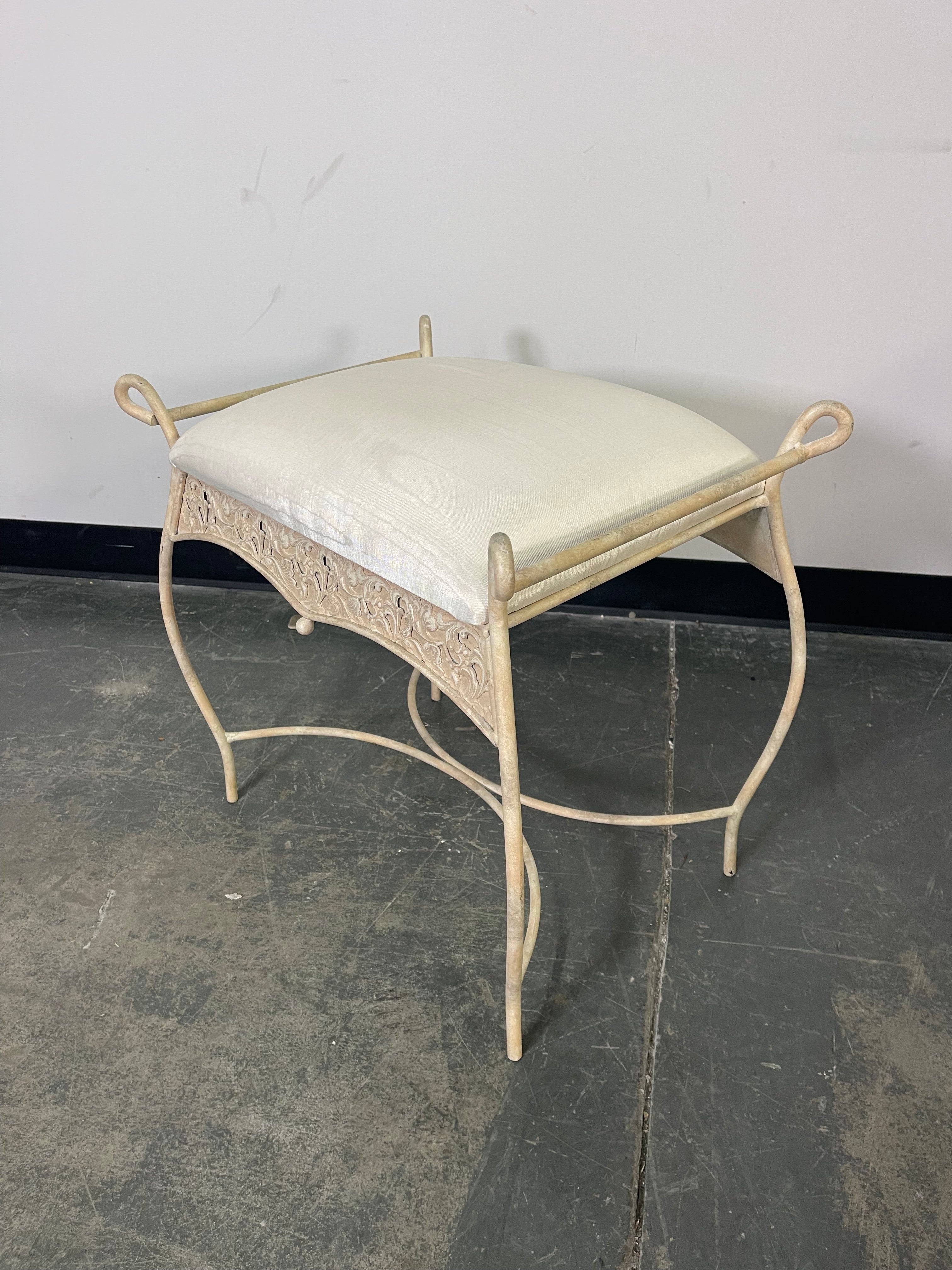 Elegant Scrollwork Accent Stool