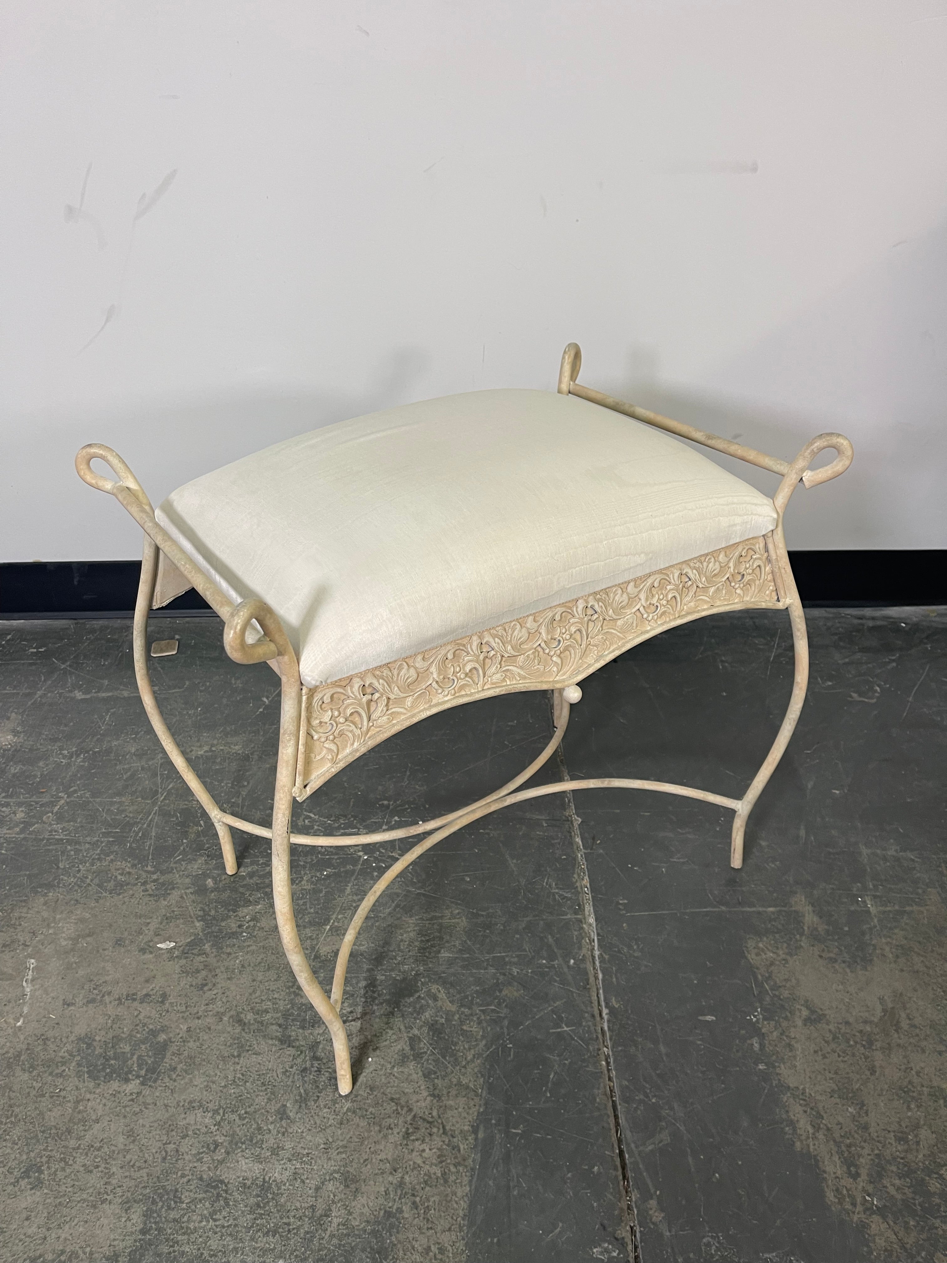 Elegant Scrollwork Accent Stool