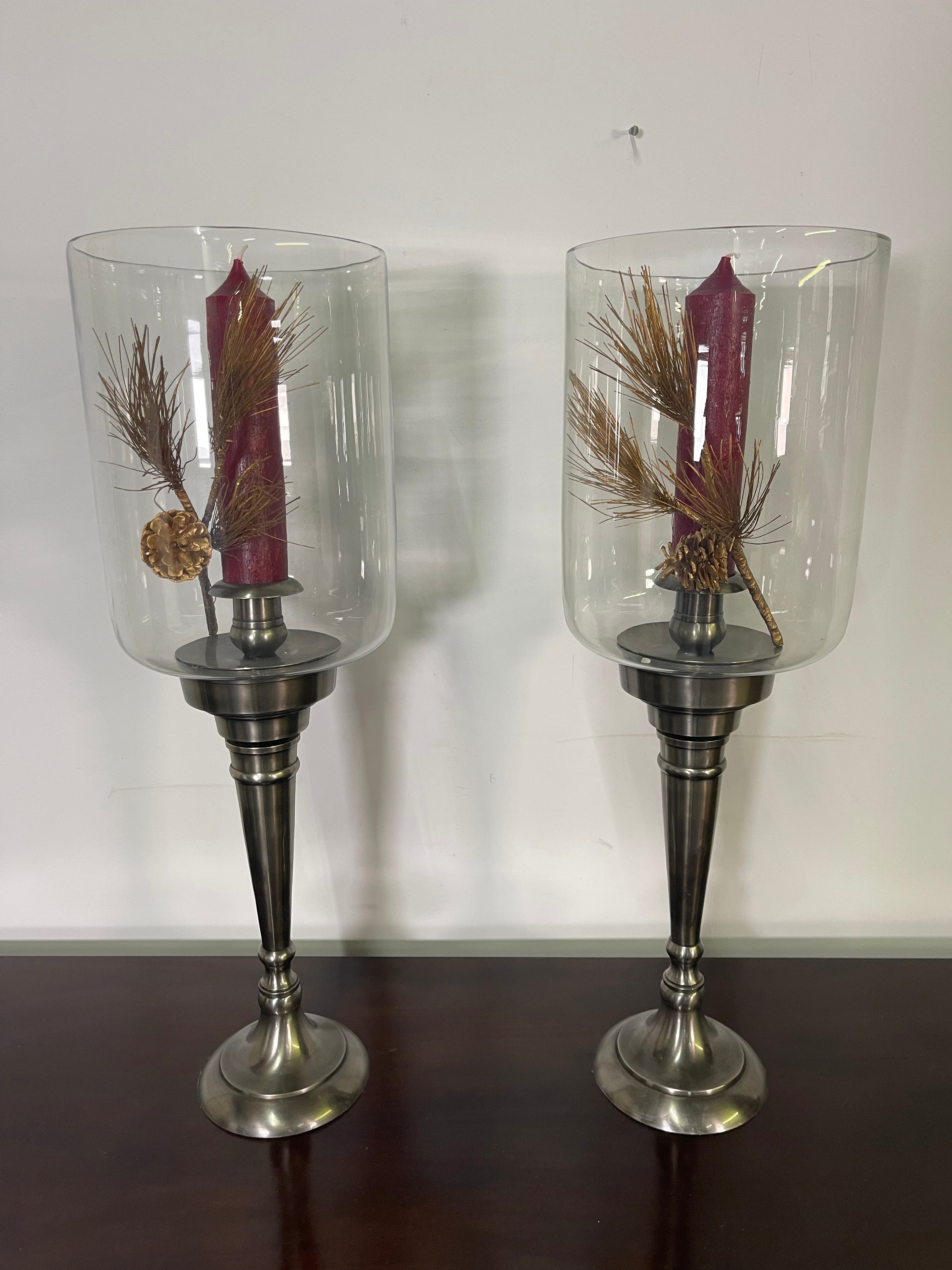 Elegant Hurricane Candle Holders – Set of 2