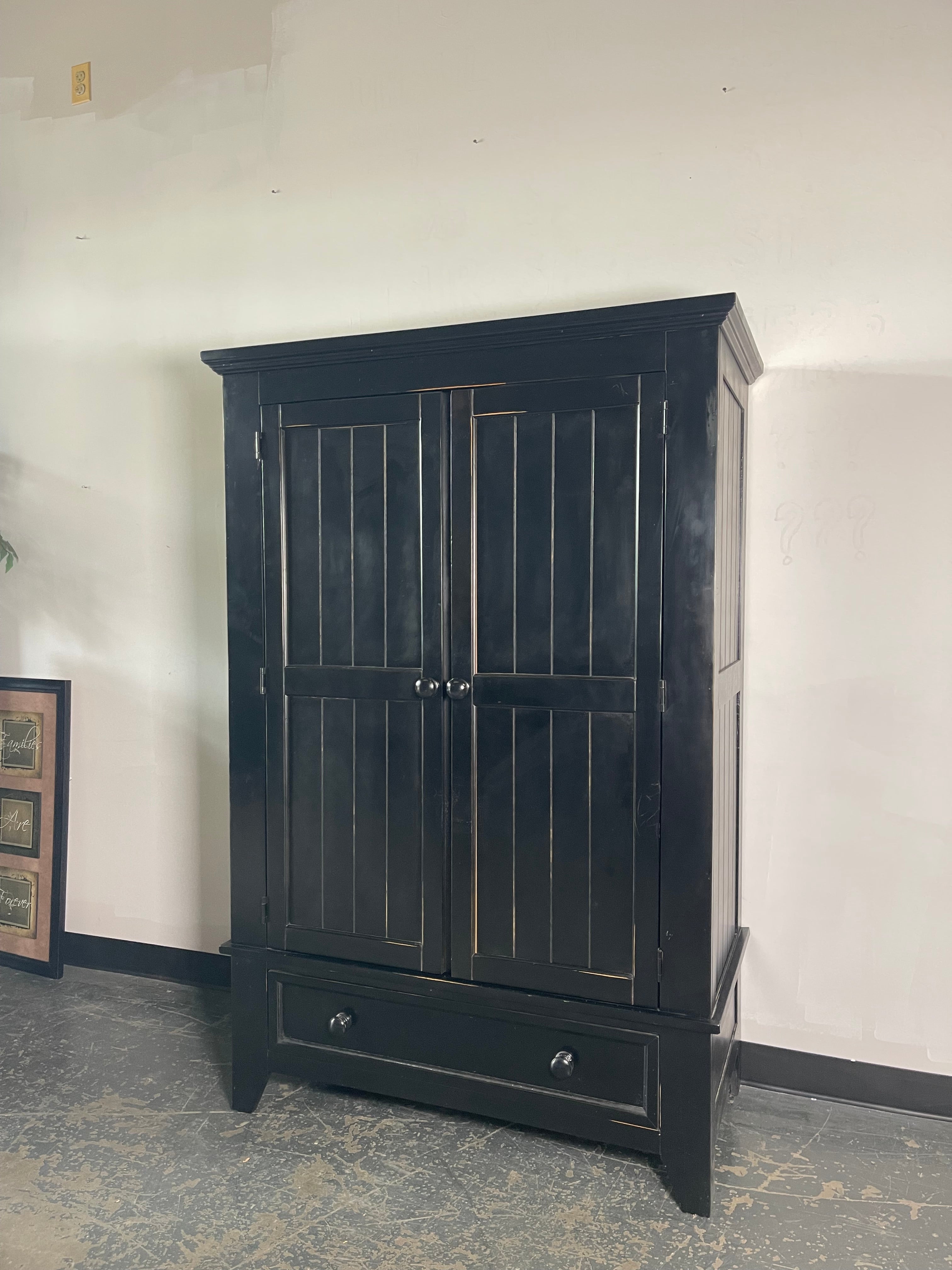 Rustic Black Storage Cabinet / Armoire