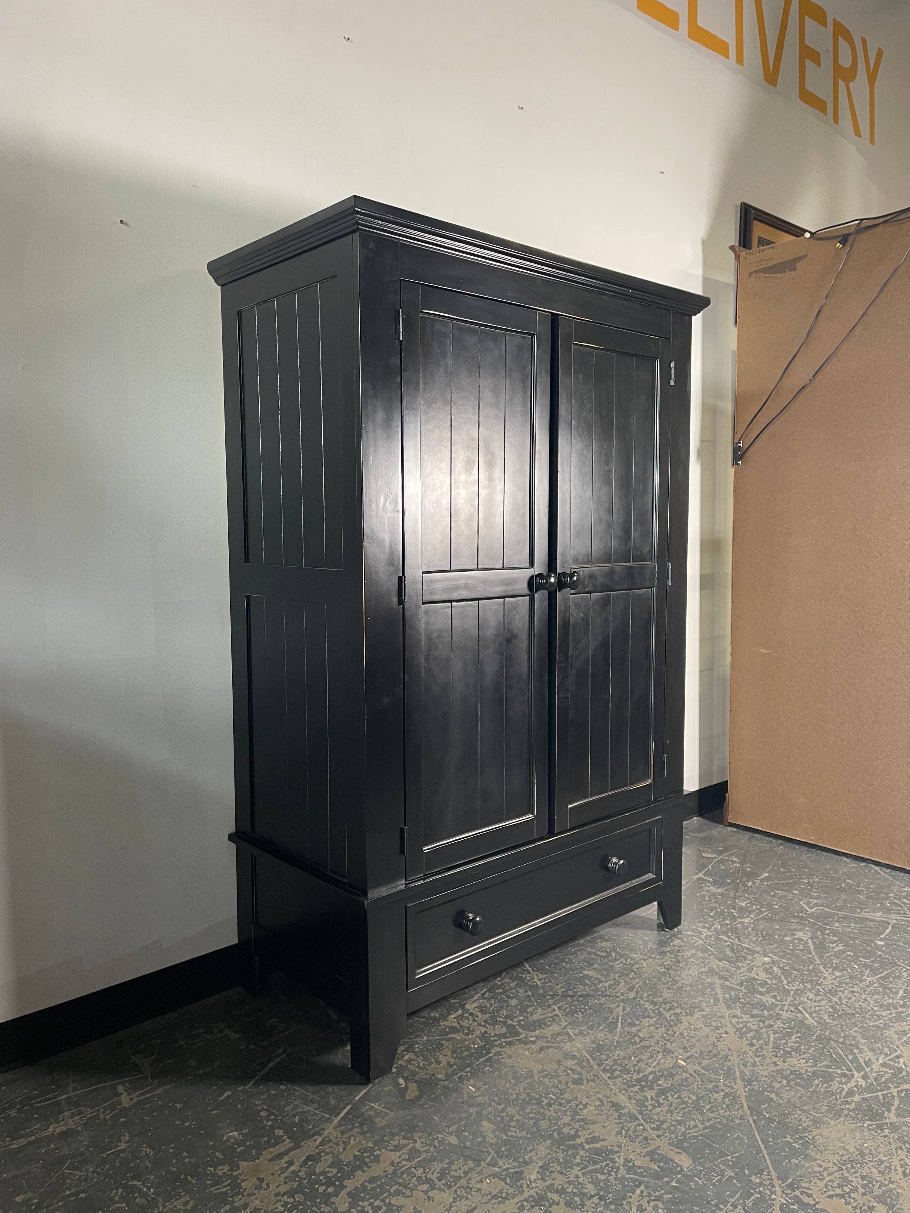 Rustic Black Storage Cabinet / Armoire