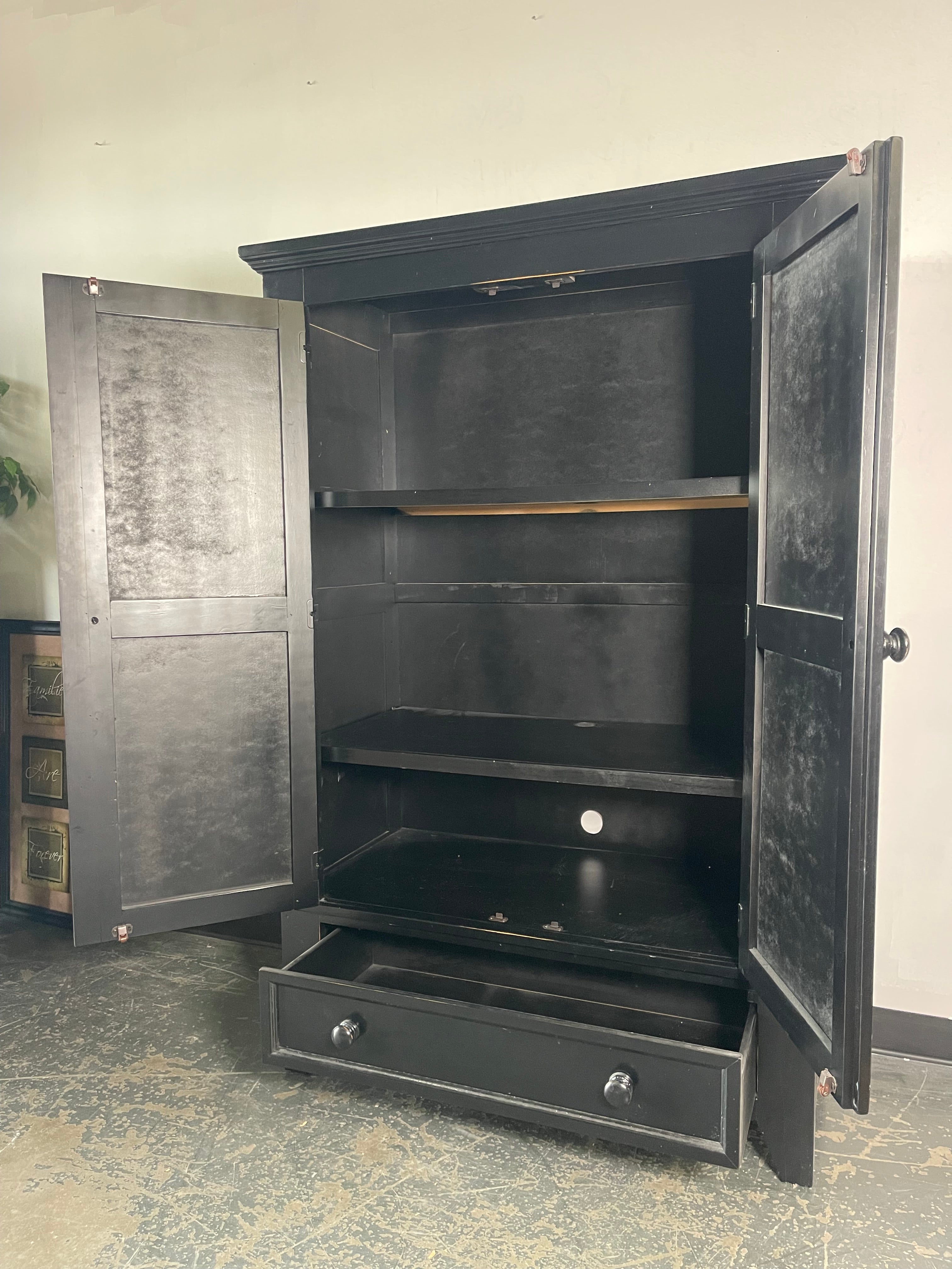 Rustic Black Storage Cabinet / Armoire