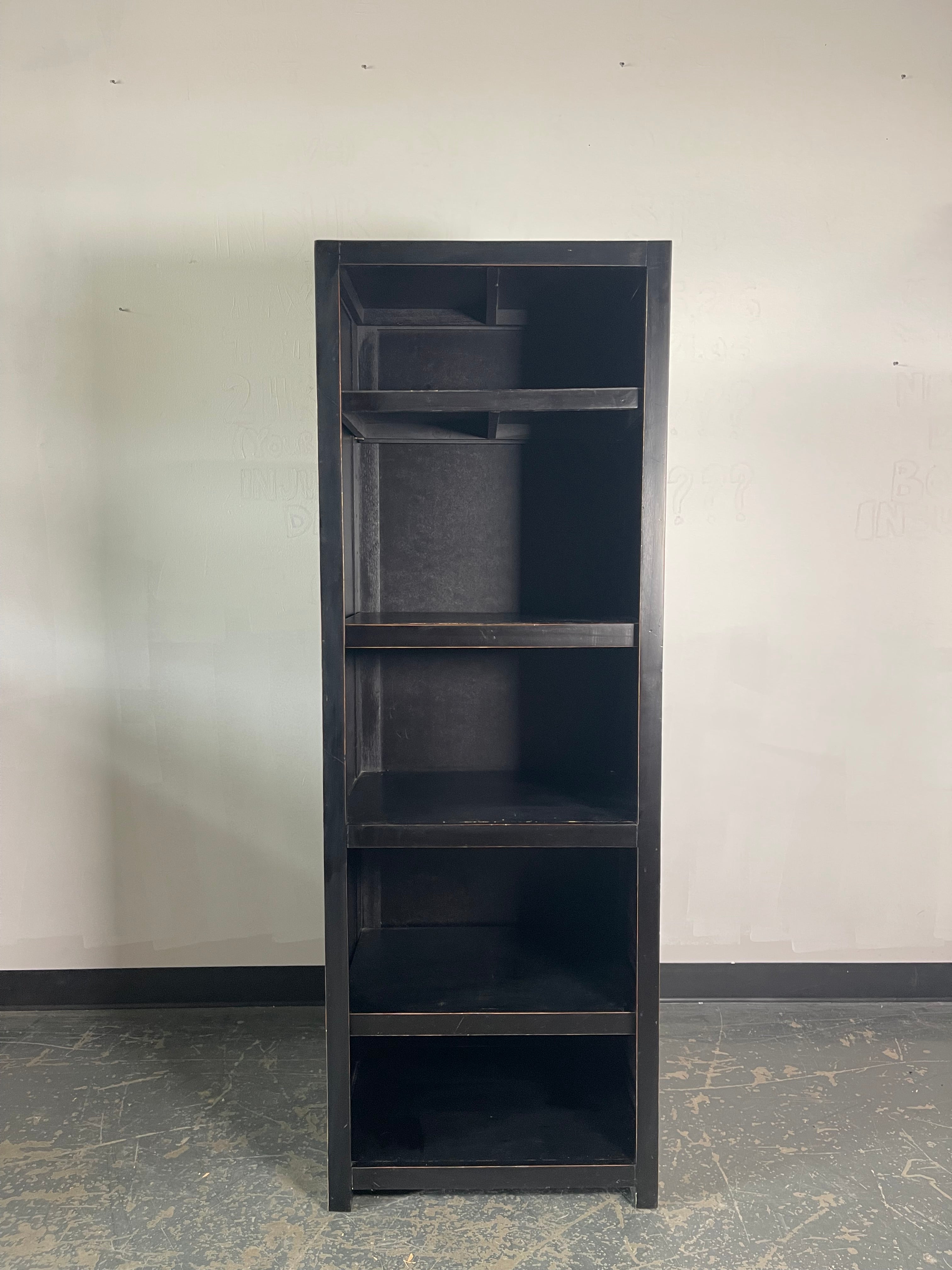Tall Black Modern Bookcase / Display Shelf