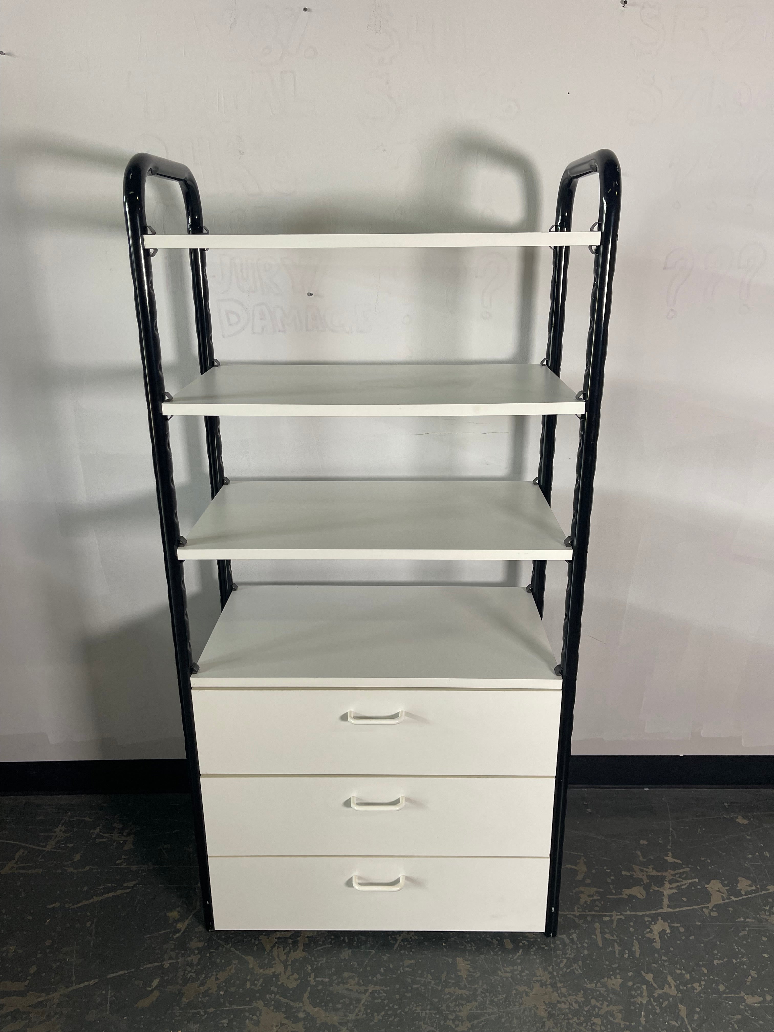 Modern Black & White Storage Shelf Organizer