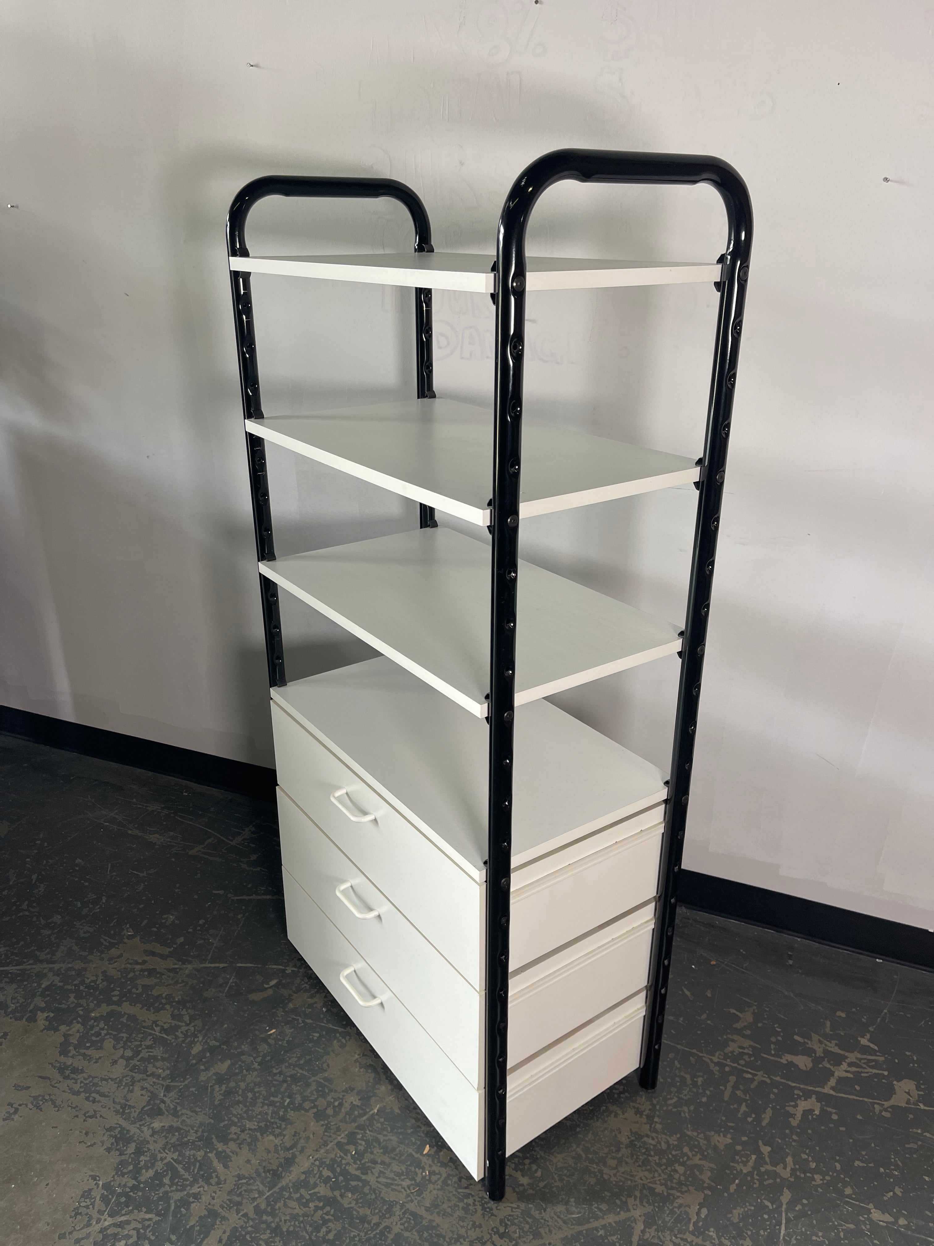 Modern Black & White Storage Shelf Organizer