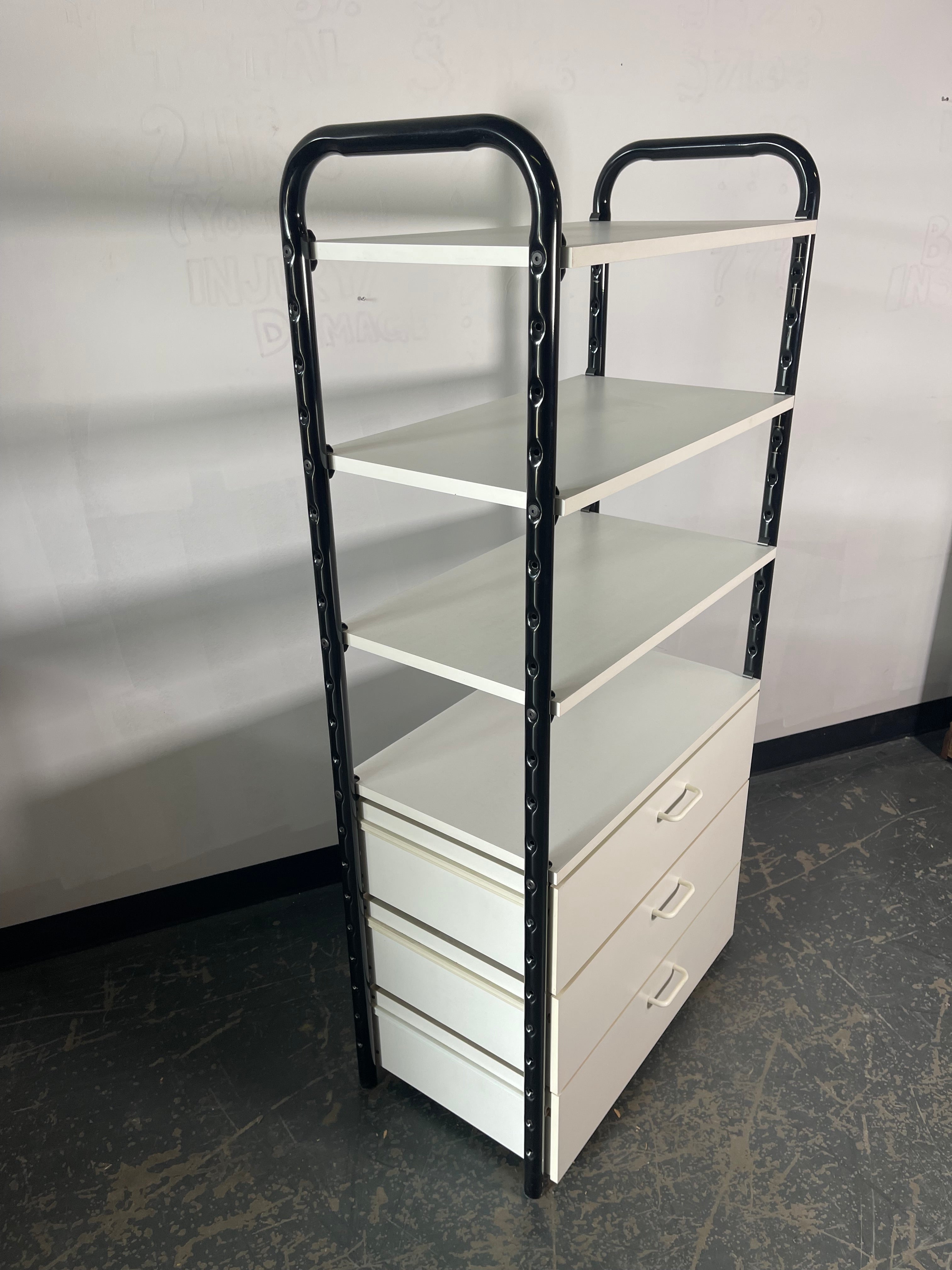 Modern Black & White Storage Shelf Organizer