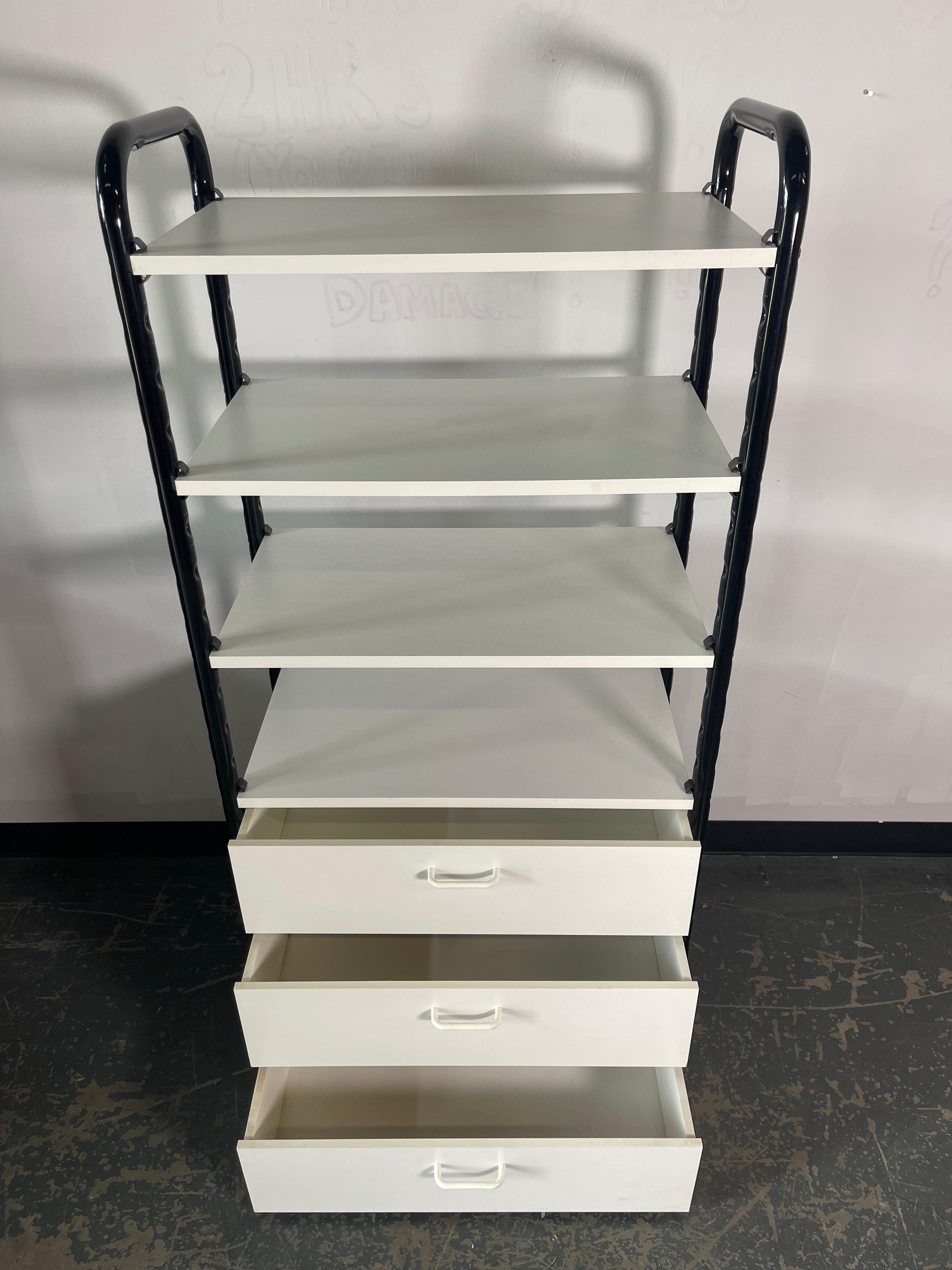 Modern Black & White Storage Shelf Organizer