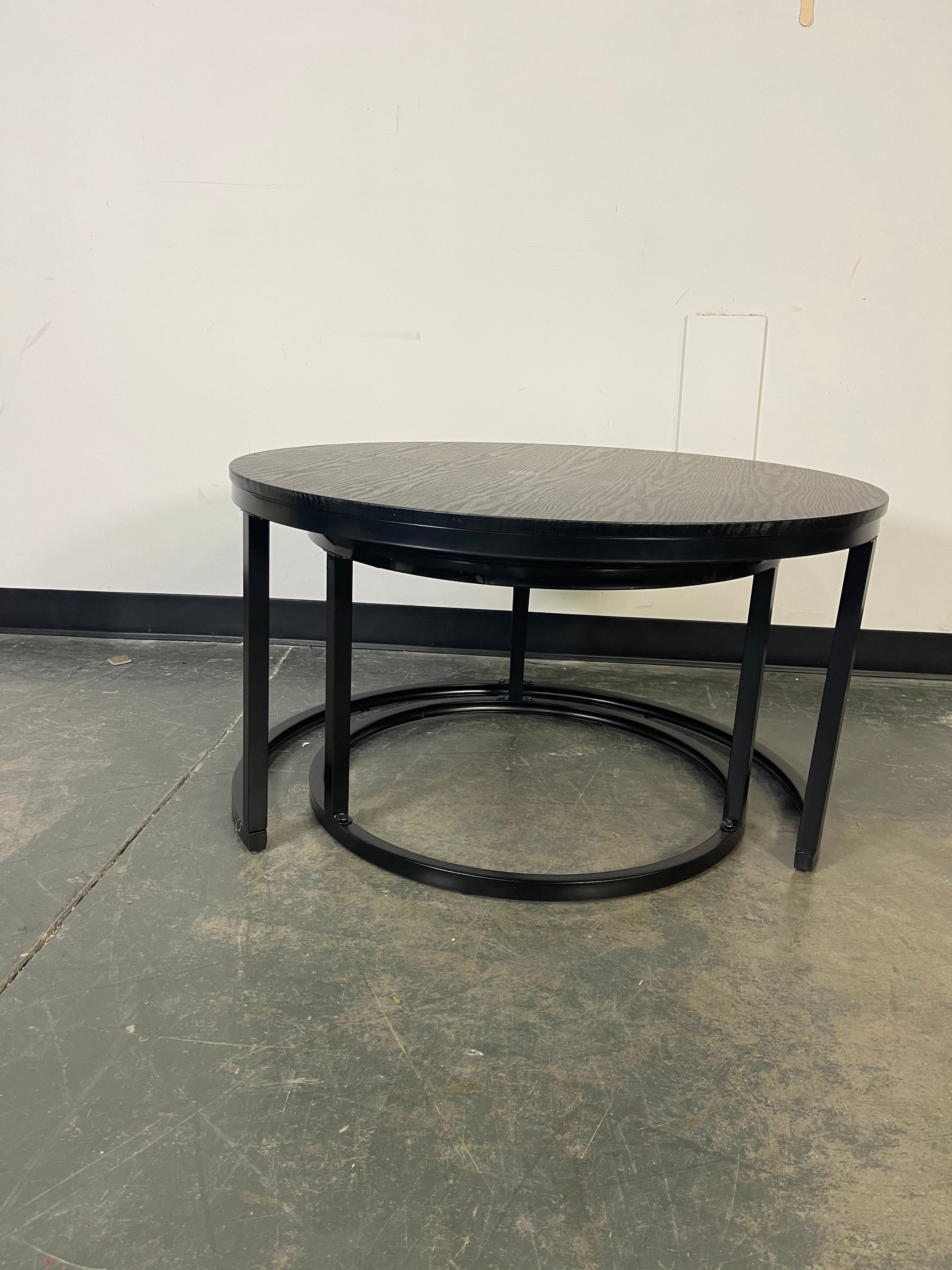 Modern Black Nesting Coffee Table Set
