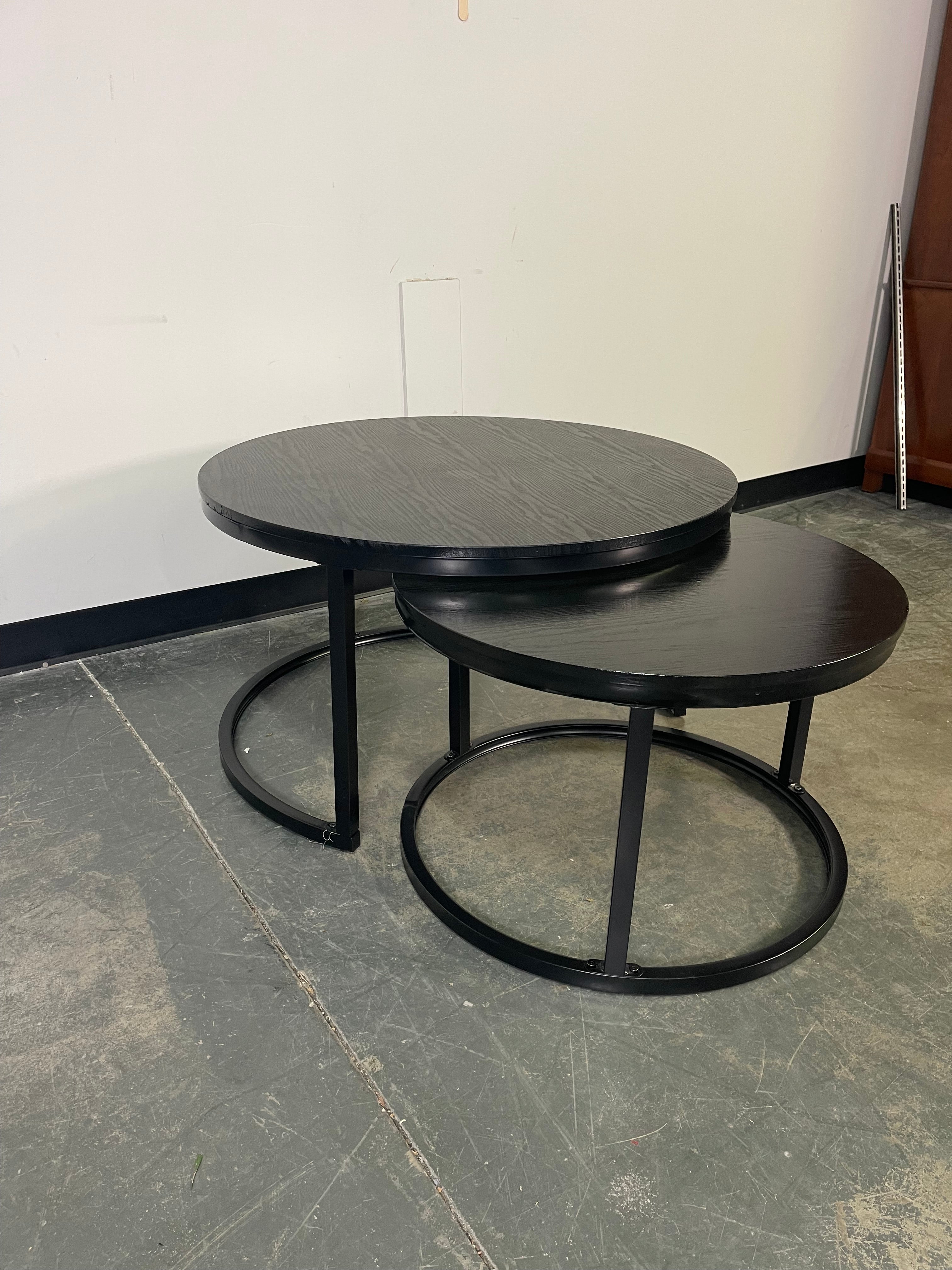 Modern Black Nesting Coffee Table Set
