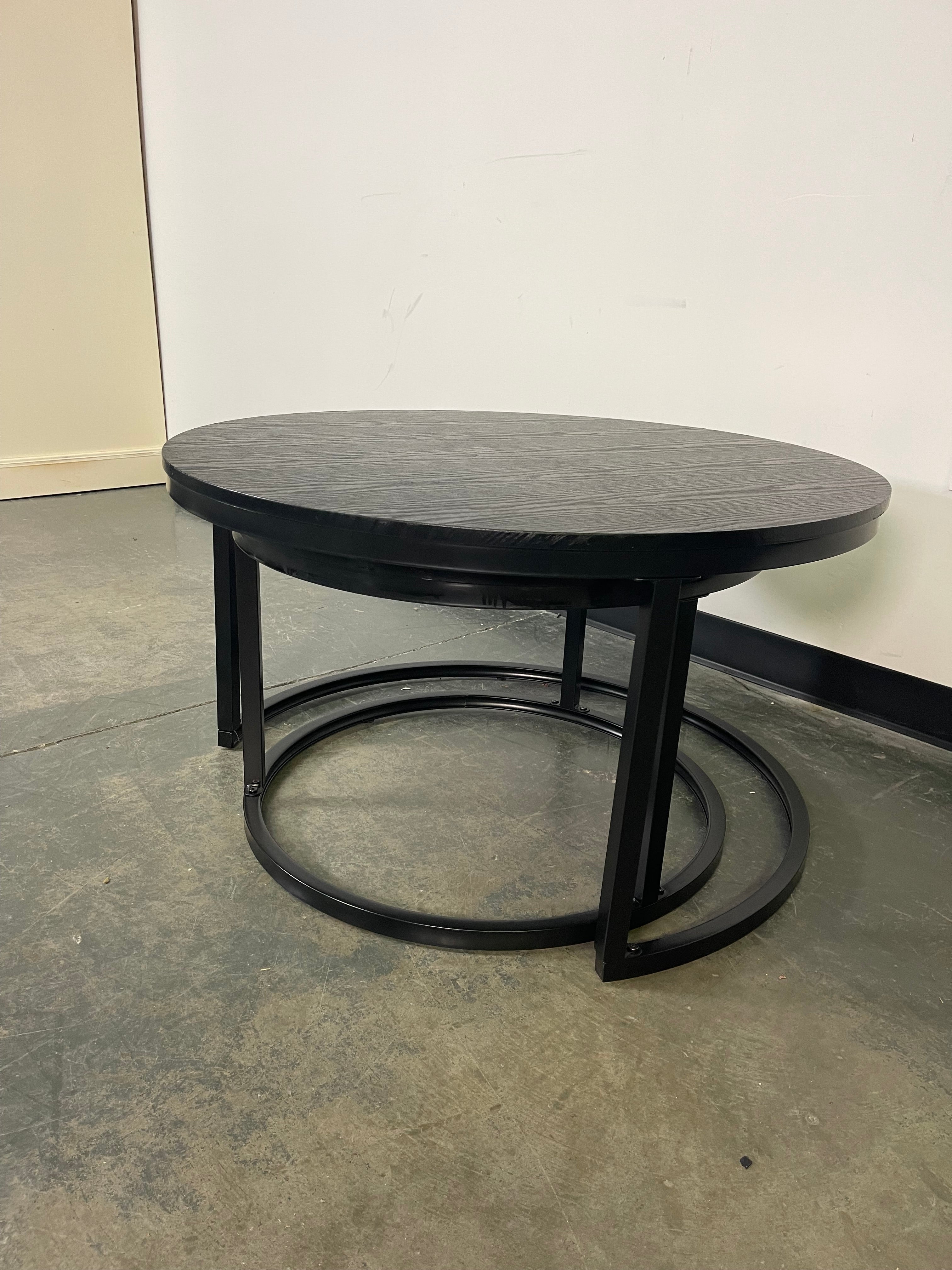 Modern Black Nesting Coffee Table Set