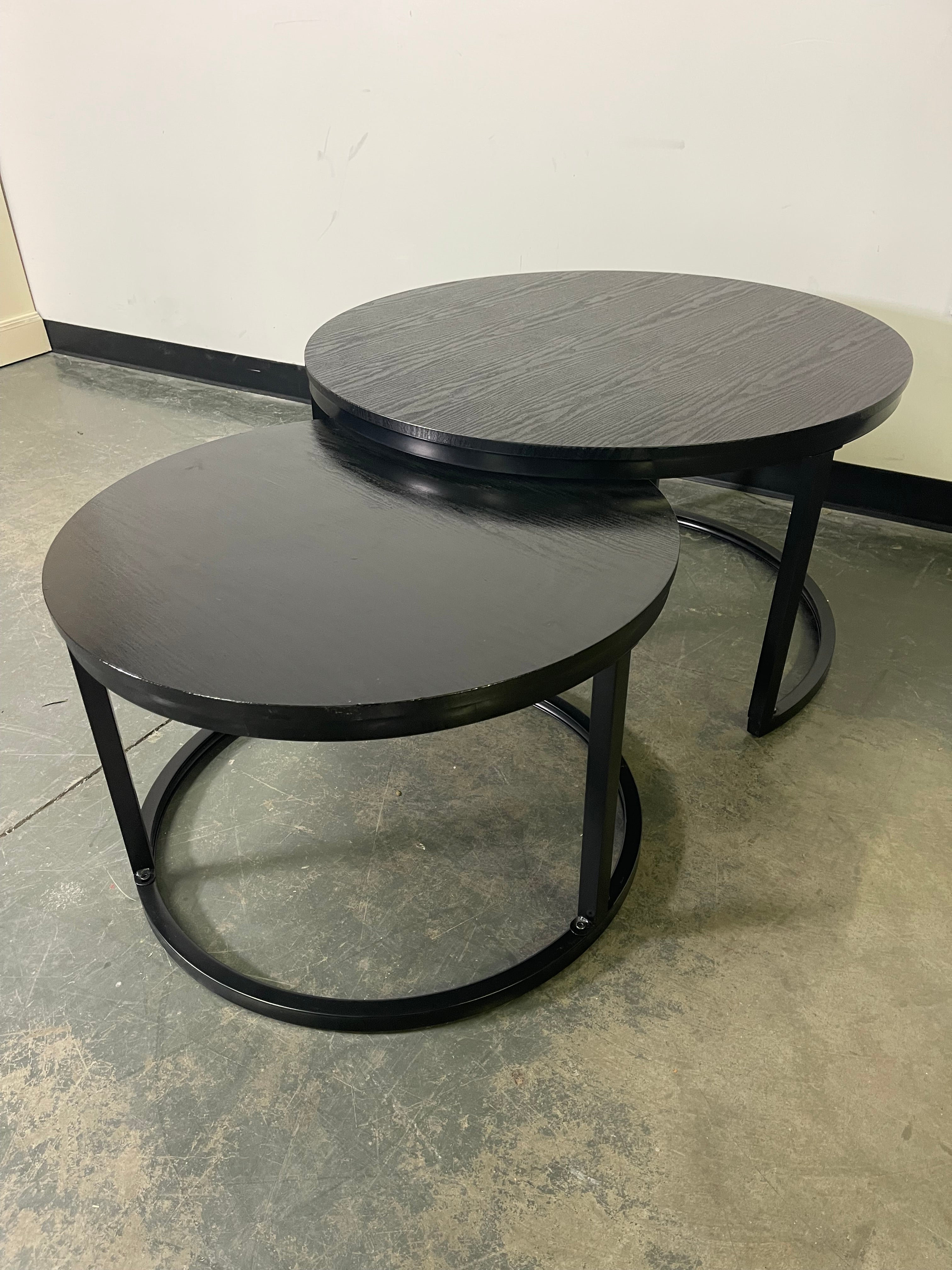 Modern Black Nesting Coffee Table Set