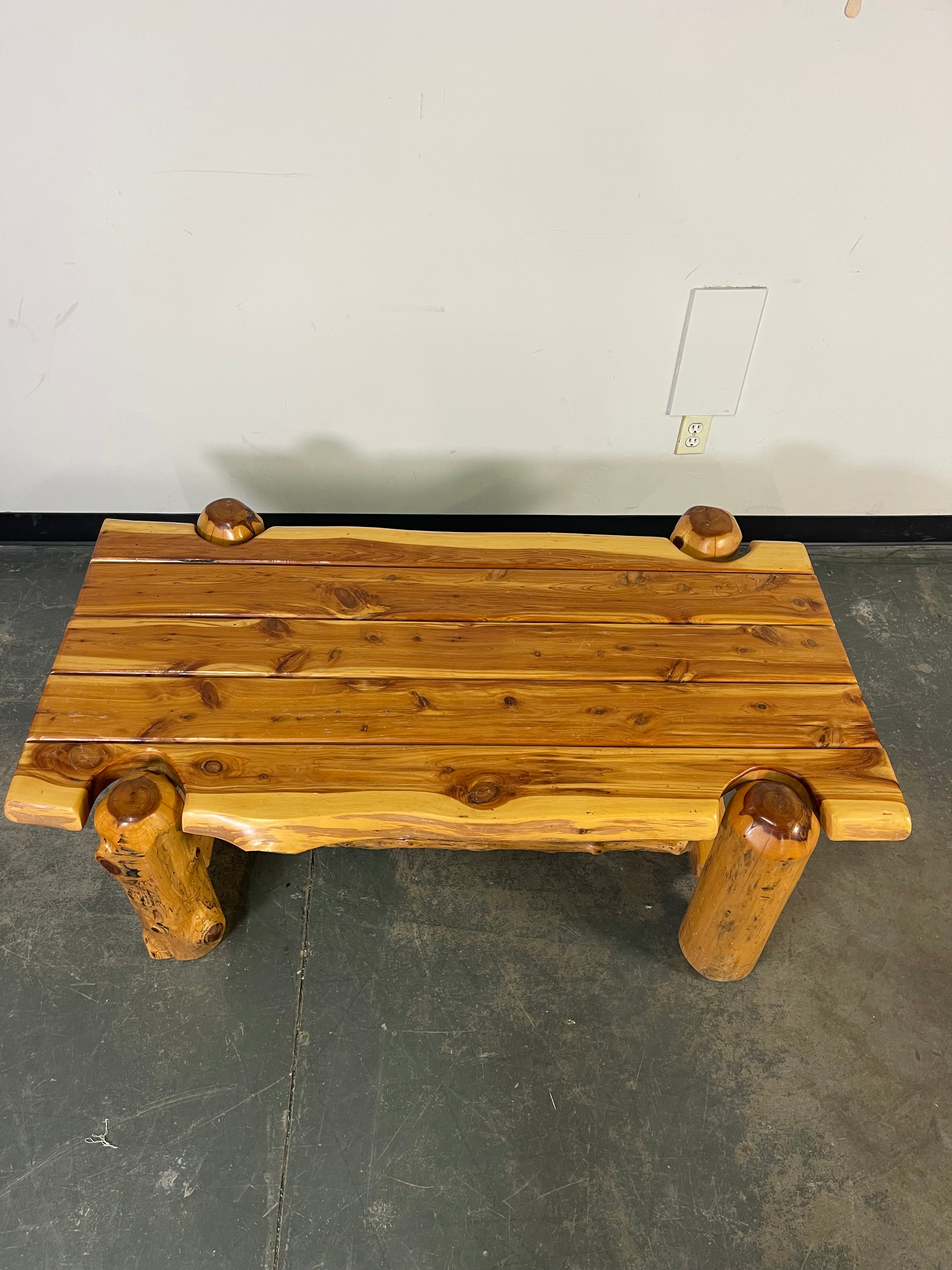 Rustic Cedar Log Coffee Table