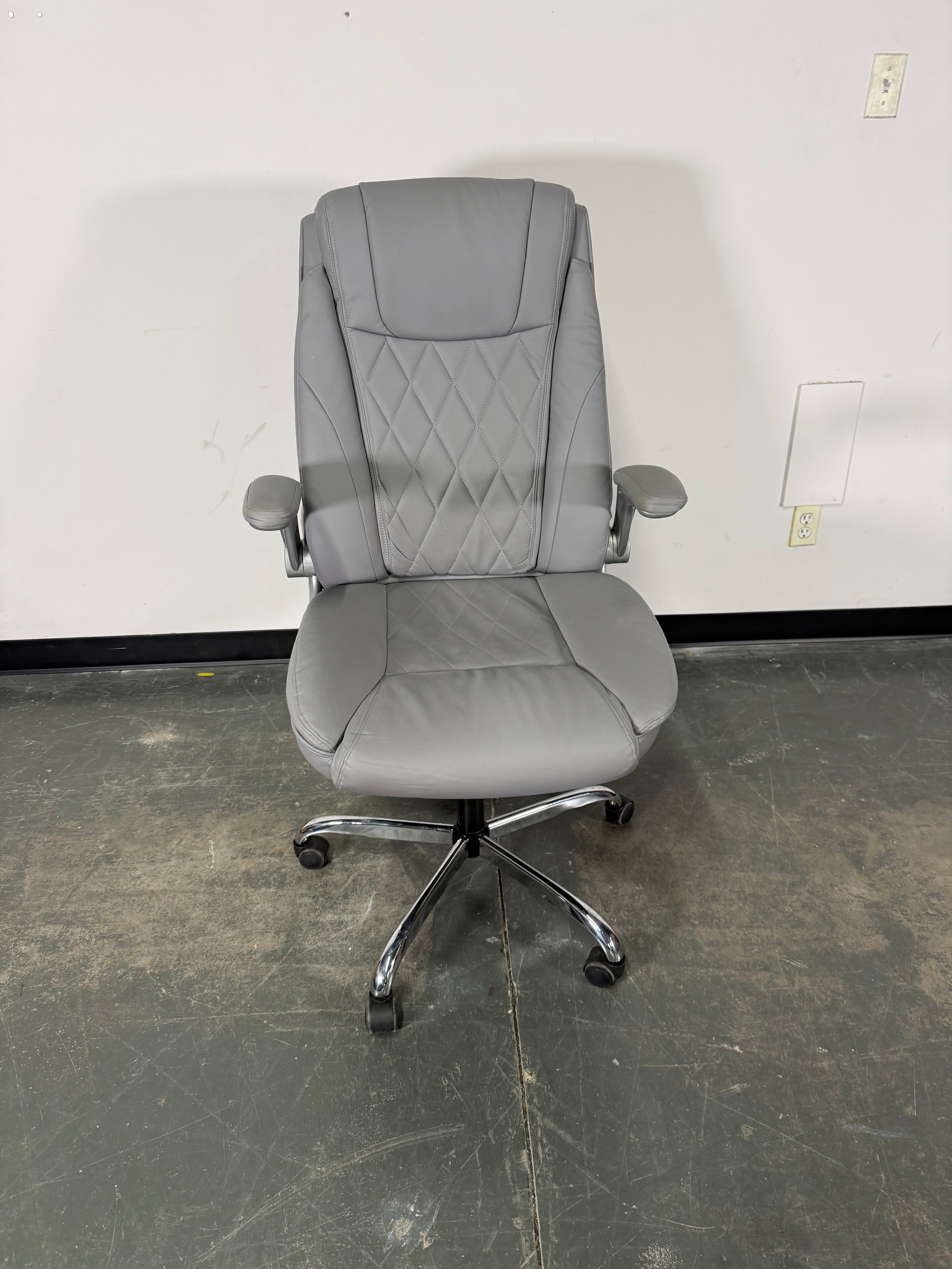 Grey Rocker Swivel Executive Office Chair