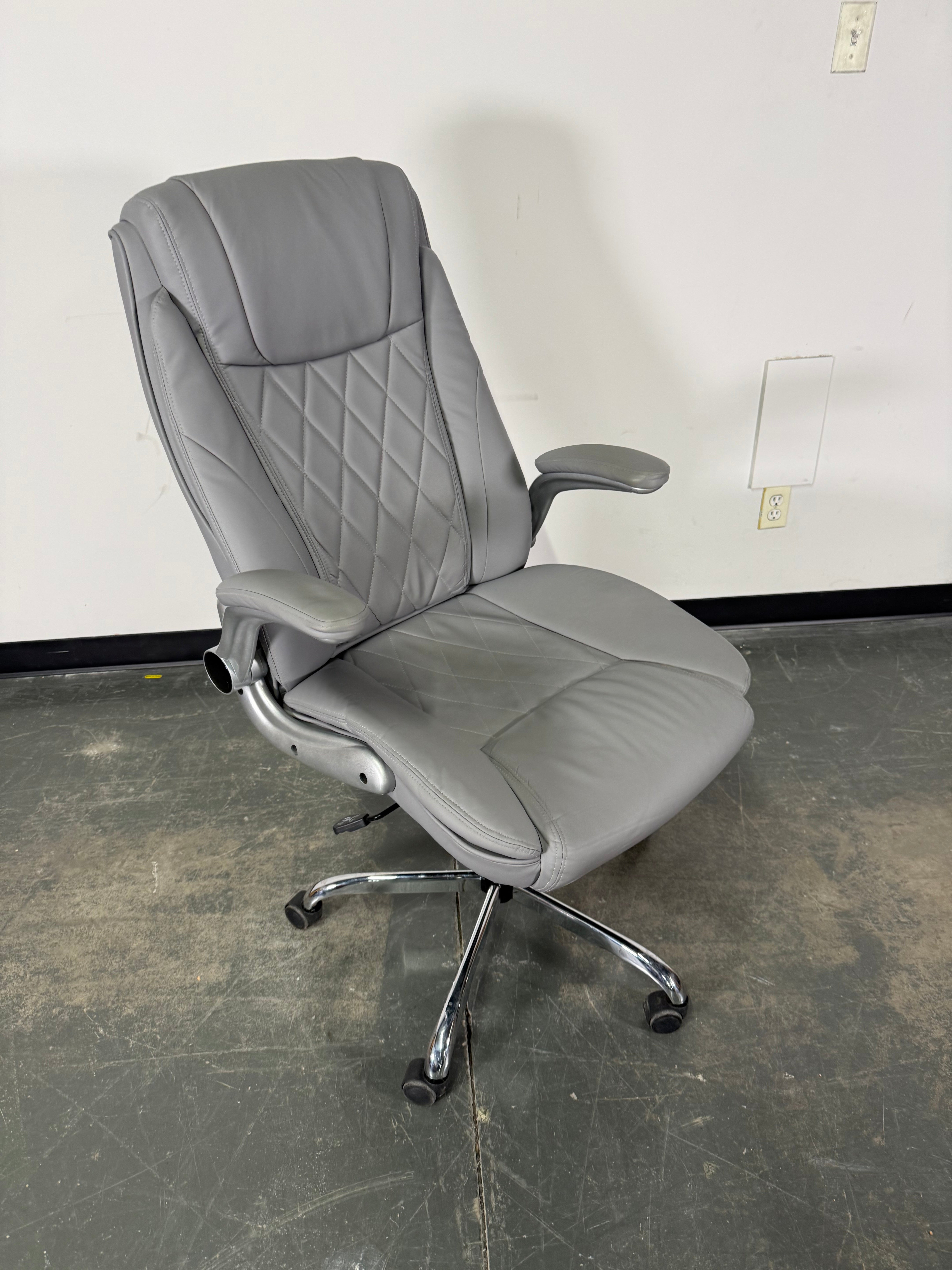 Grey Rocker Swivel Executive Office Chair