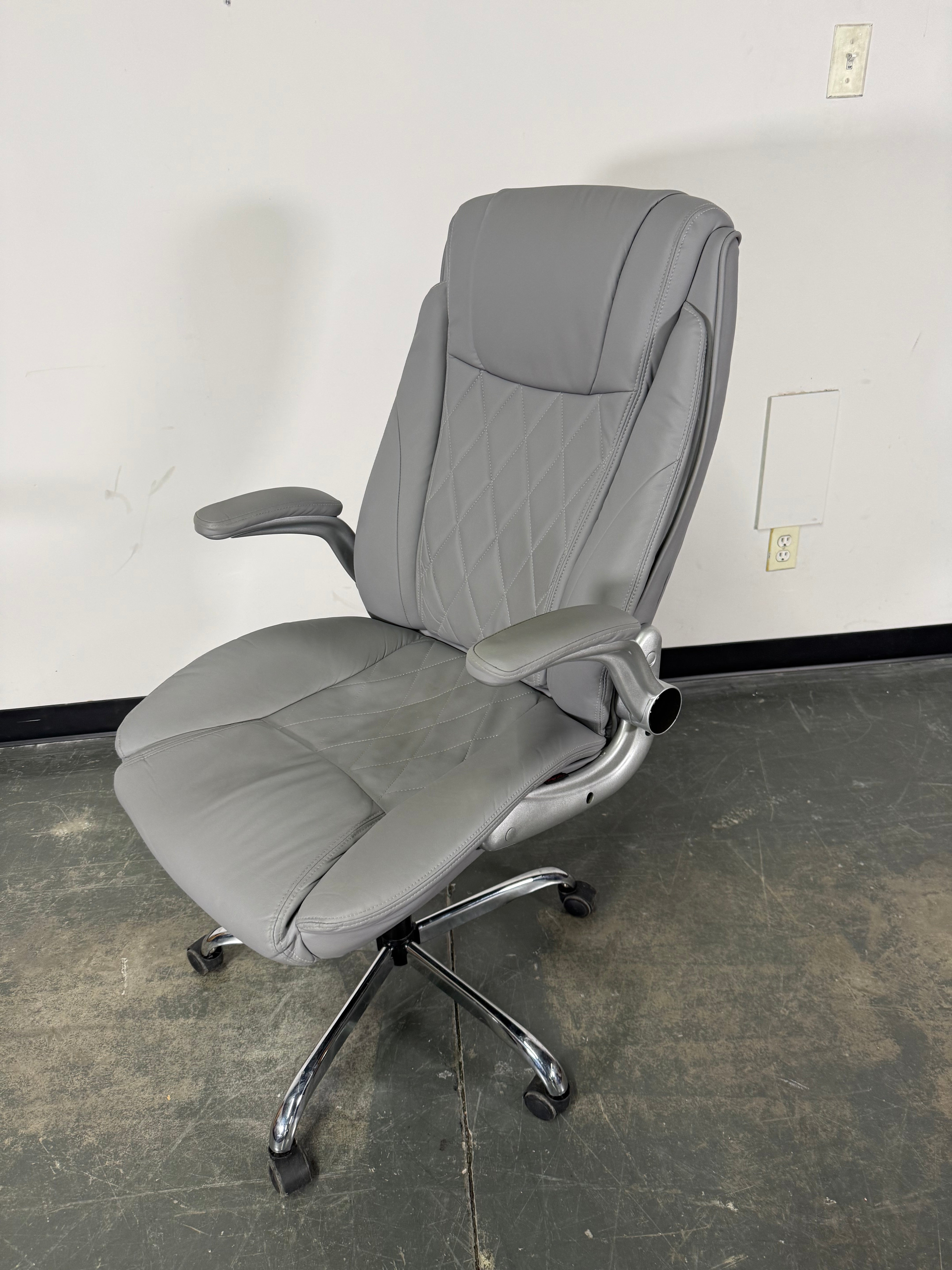 Grey Rocker Swivel Executive Office Chair