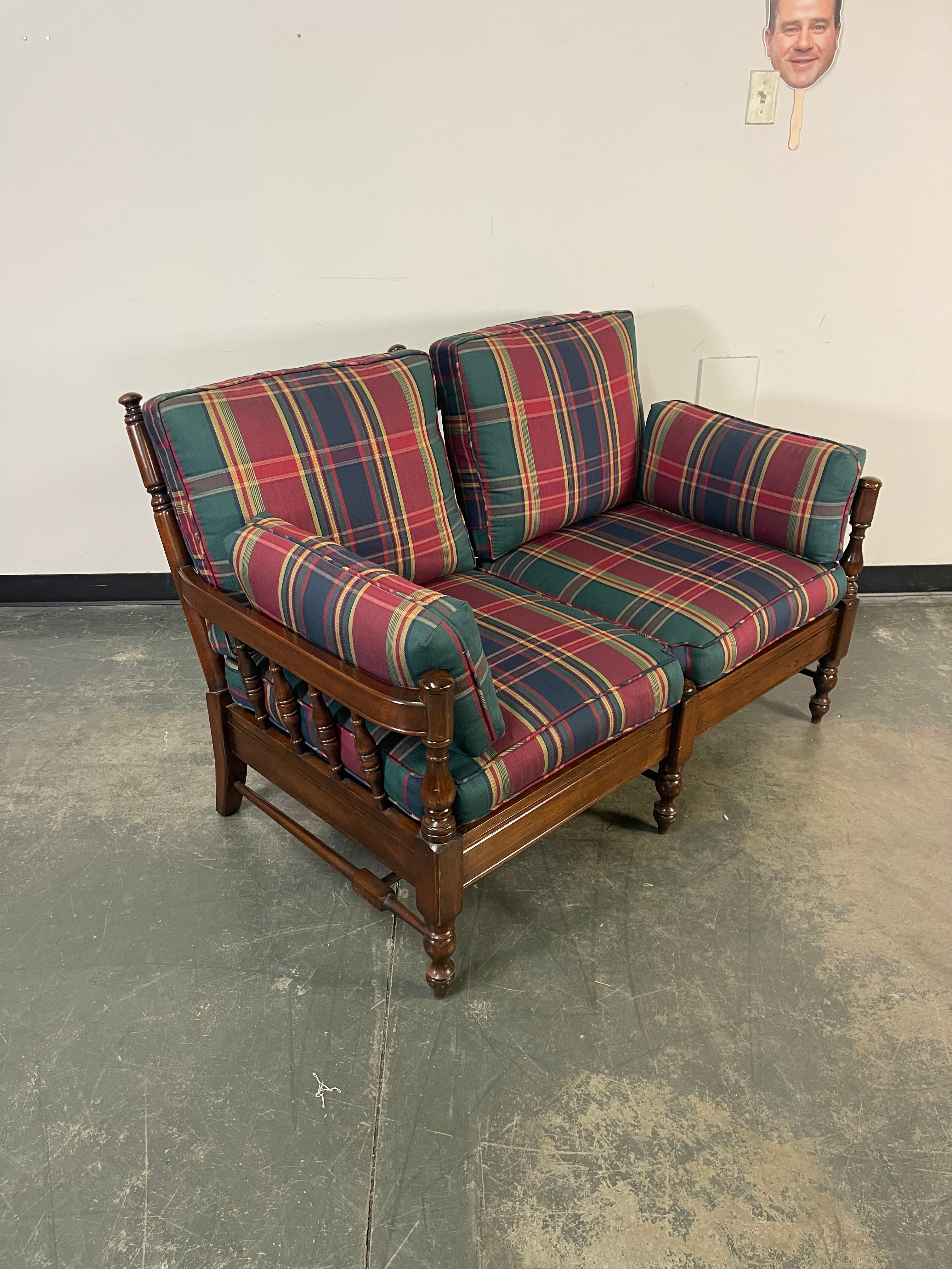 Classic Plaid Loveseat Set