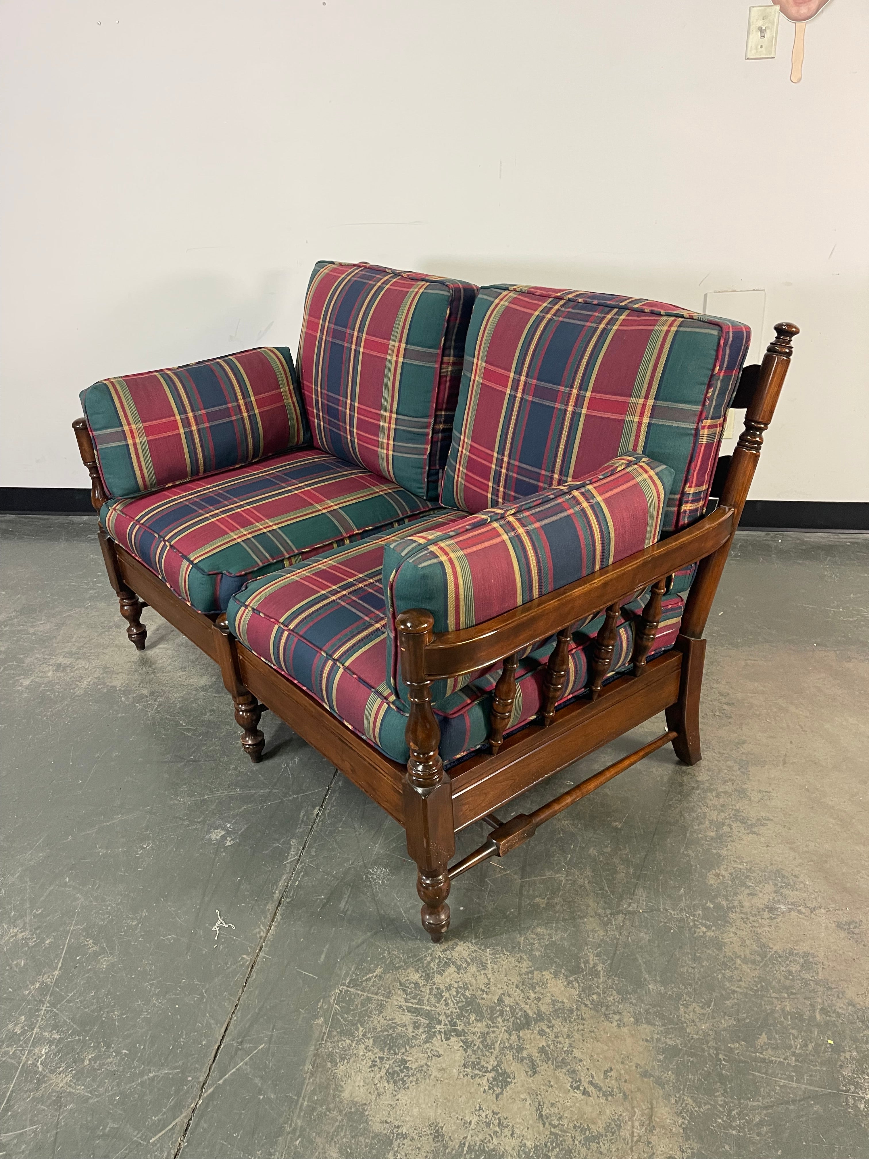 Classic Plaid Loveseat Set