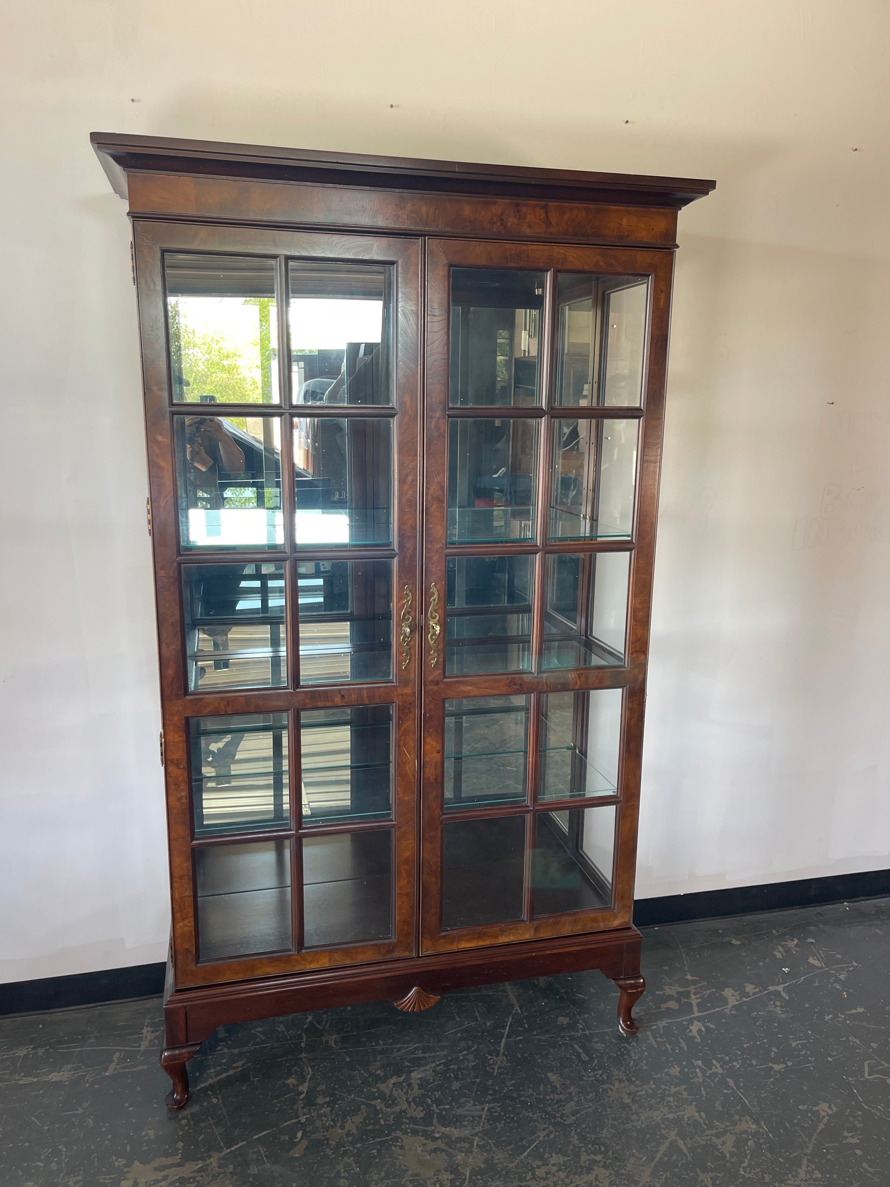 Traditional Lighted Display Cabinet