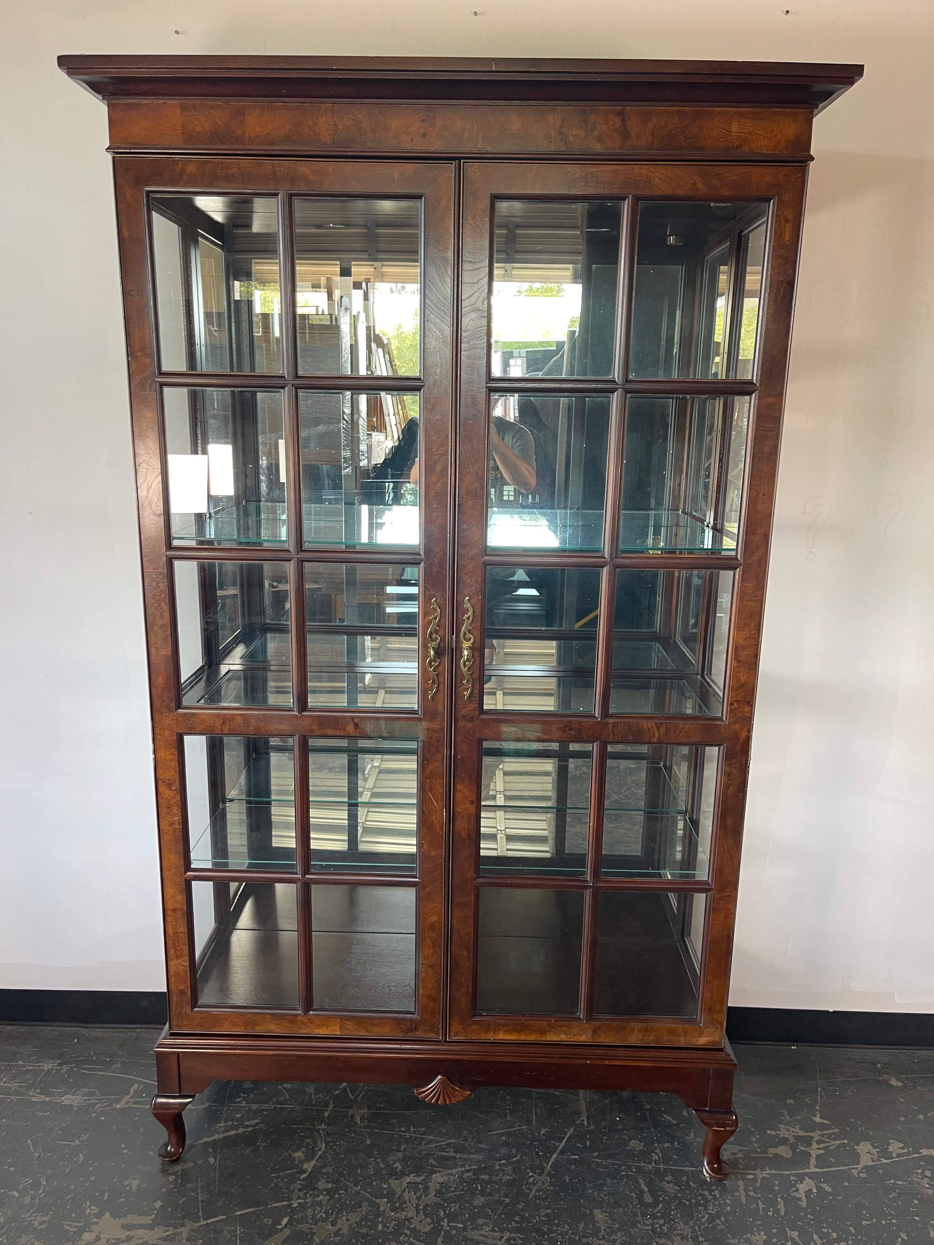Traditional Lighted Display Cabinet