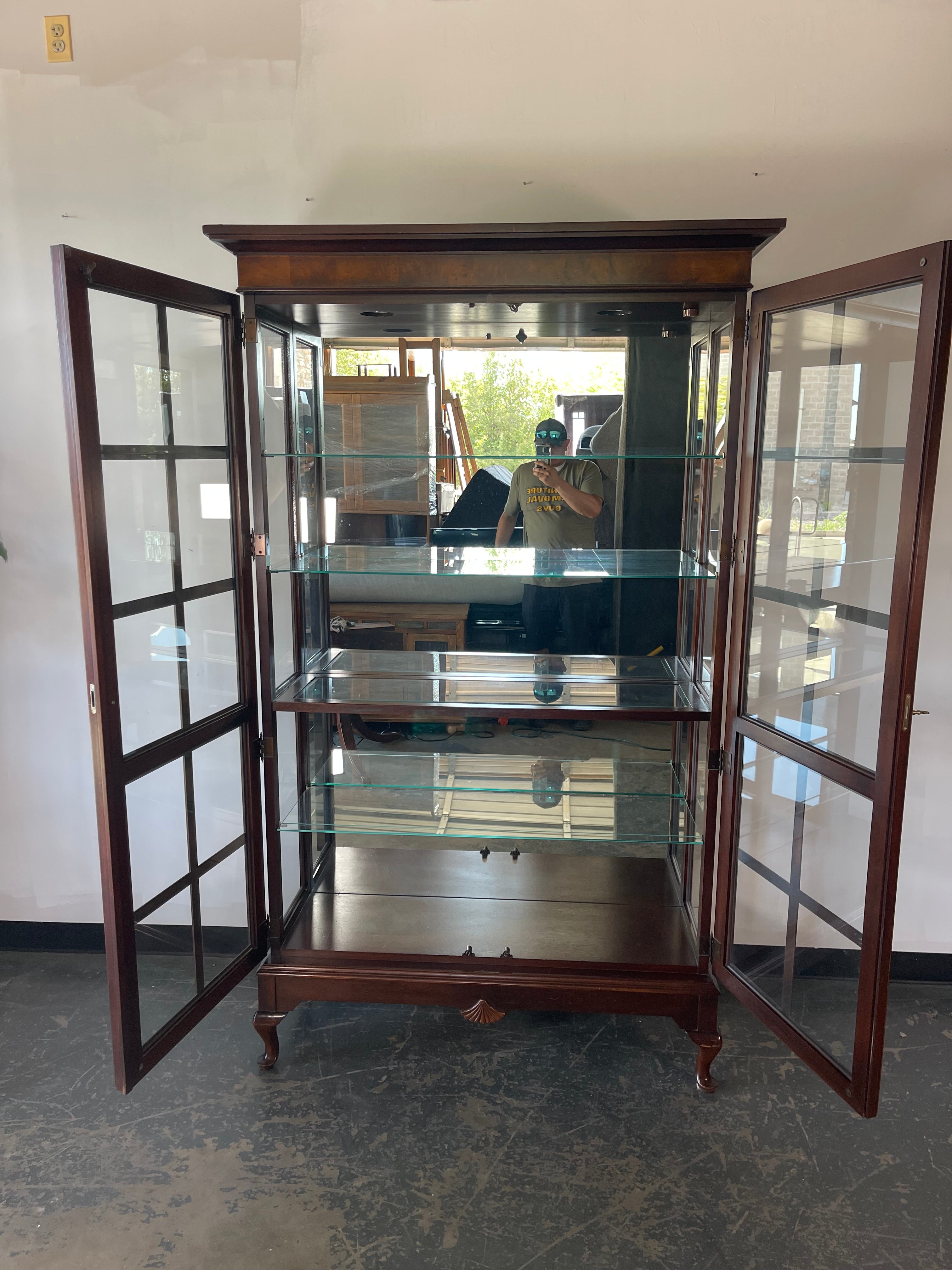 Traditional Lighted Display Cabinet