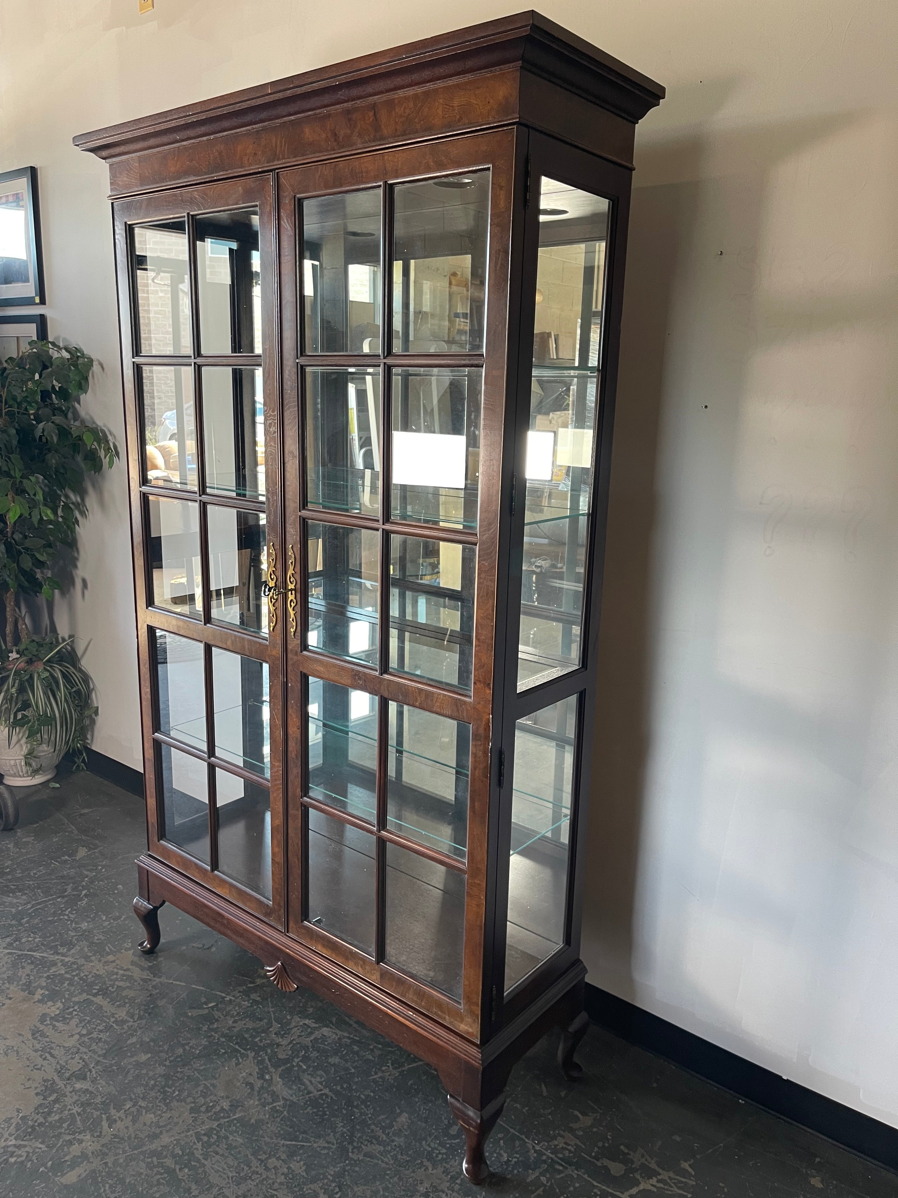 Traditional Lighted Display Cabinet