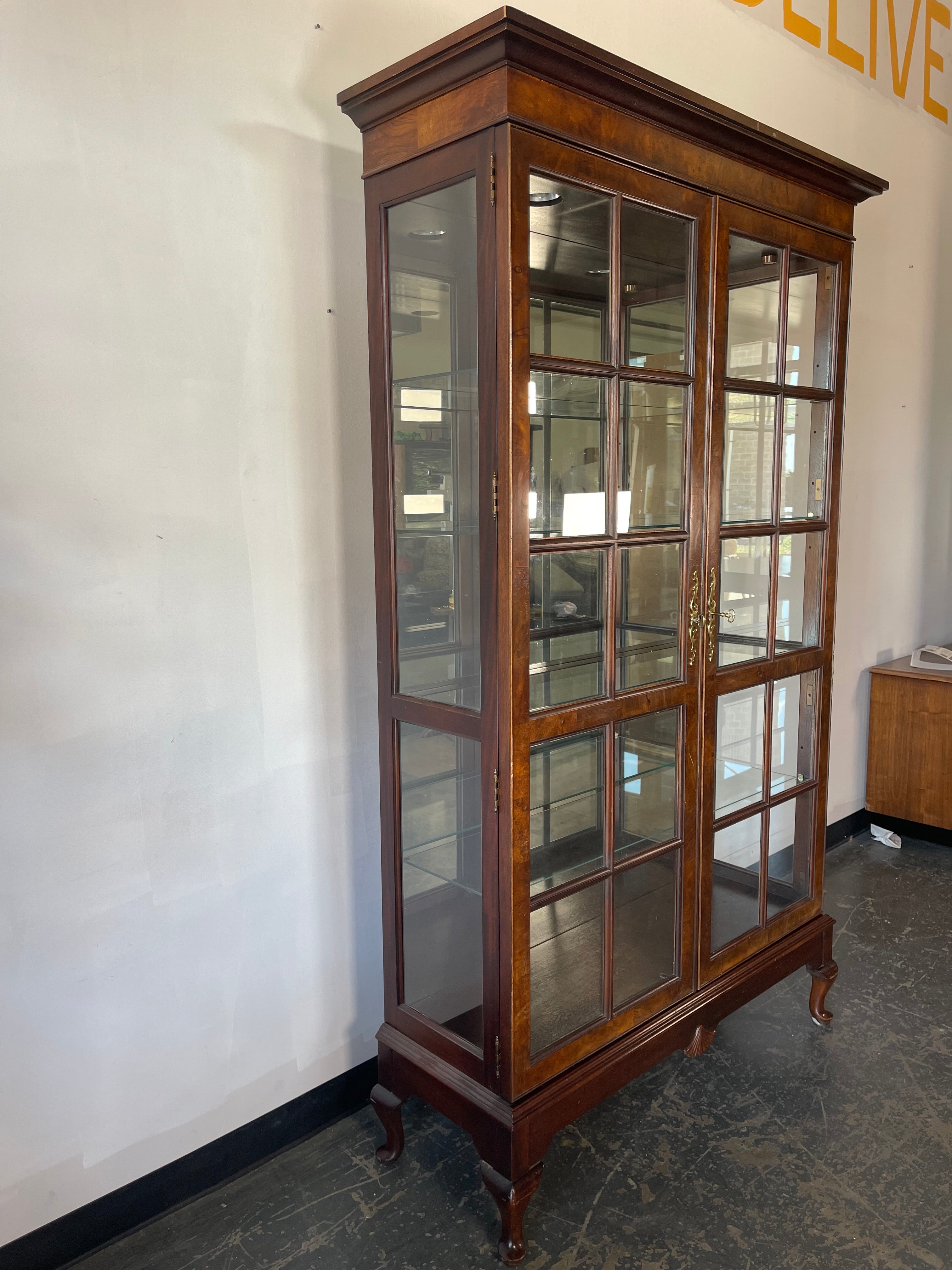 Traditional Lighted Display Cabinet