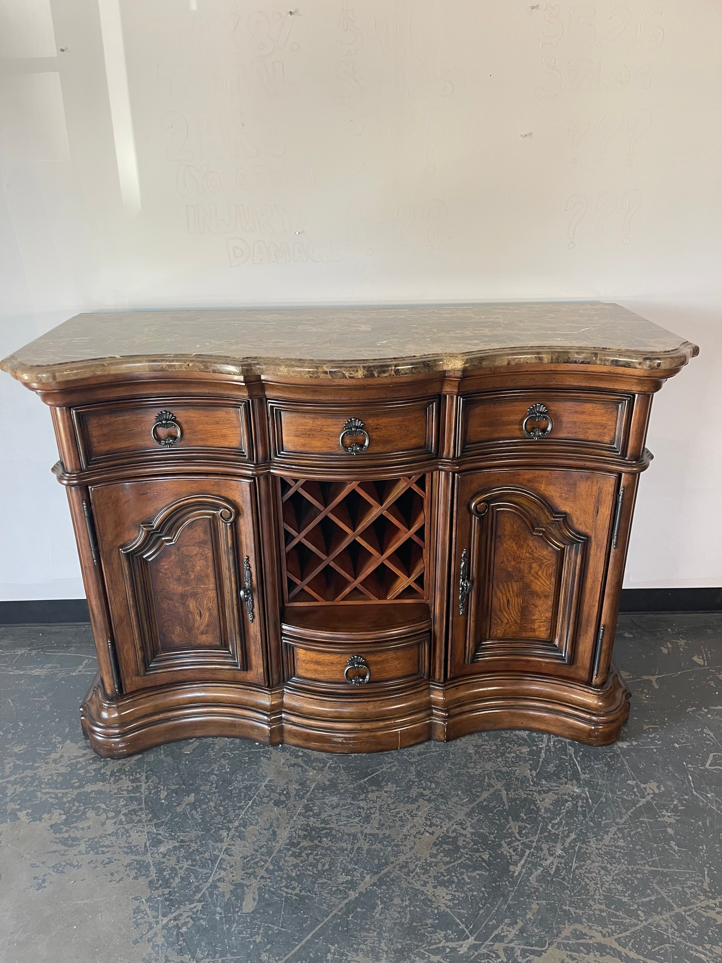 Pulaski Marble Top Bar Cabinet