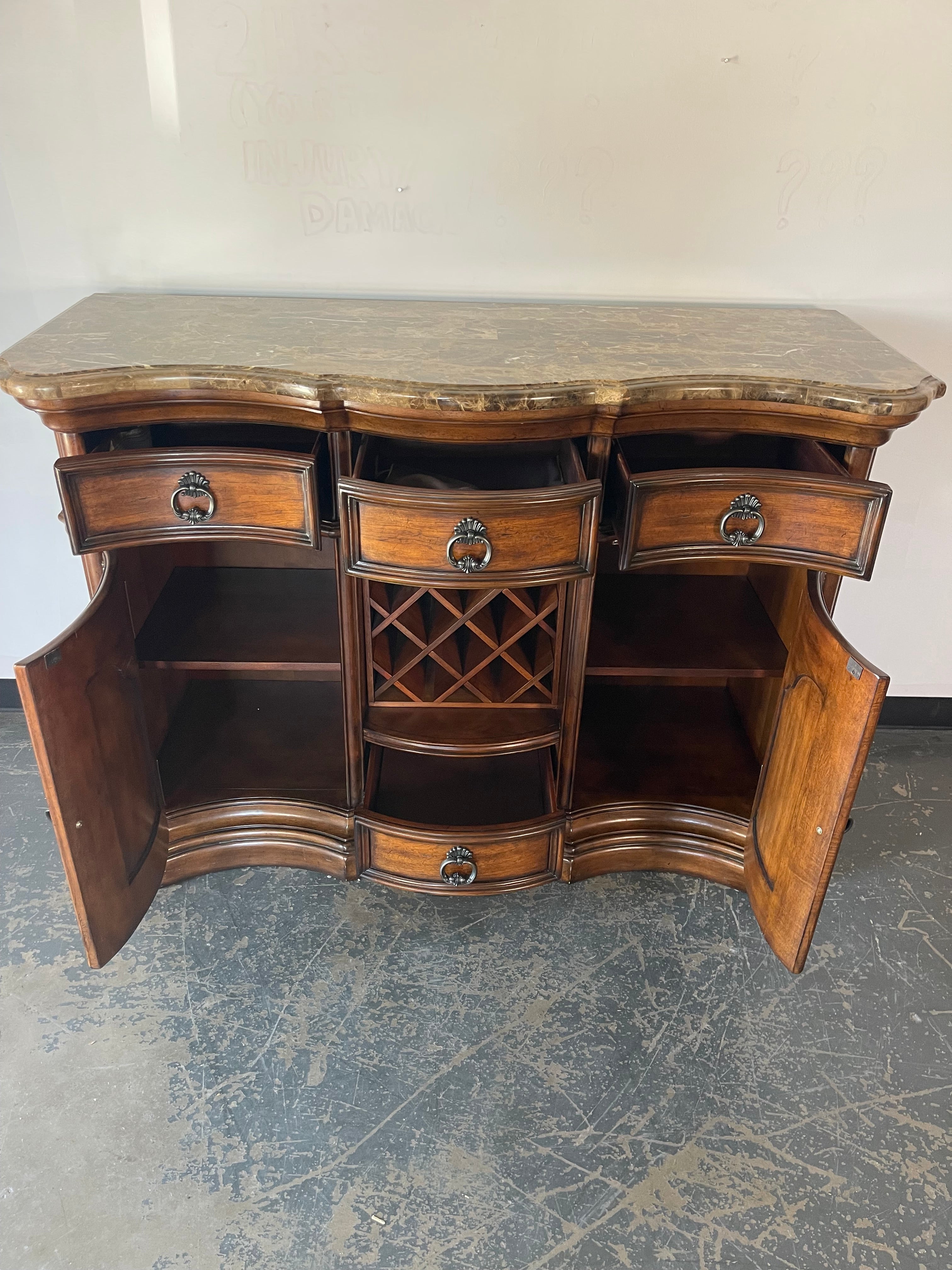 Pulaski Marble Top Bar Cabinet