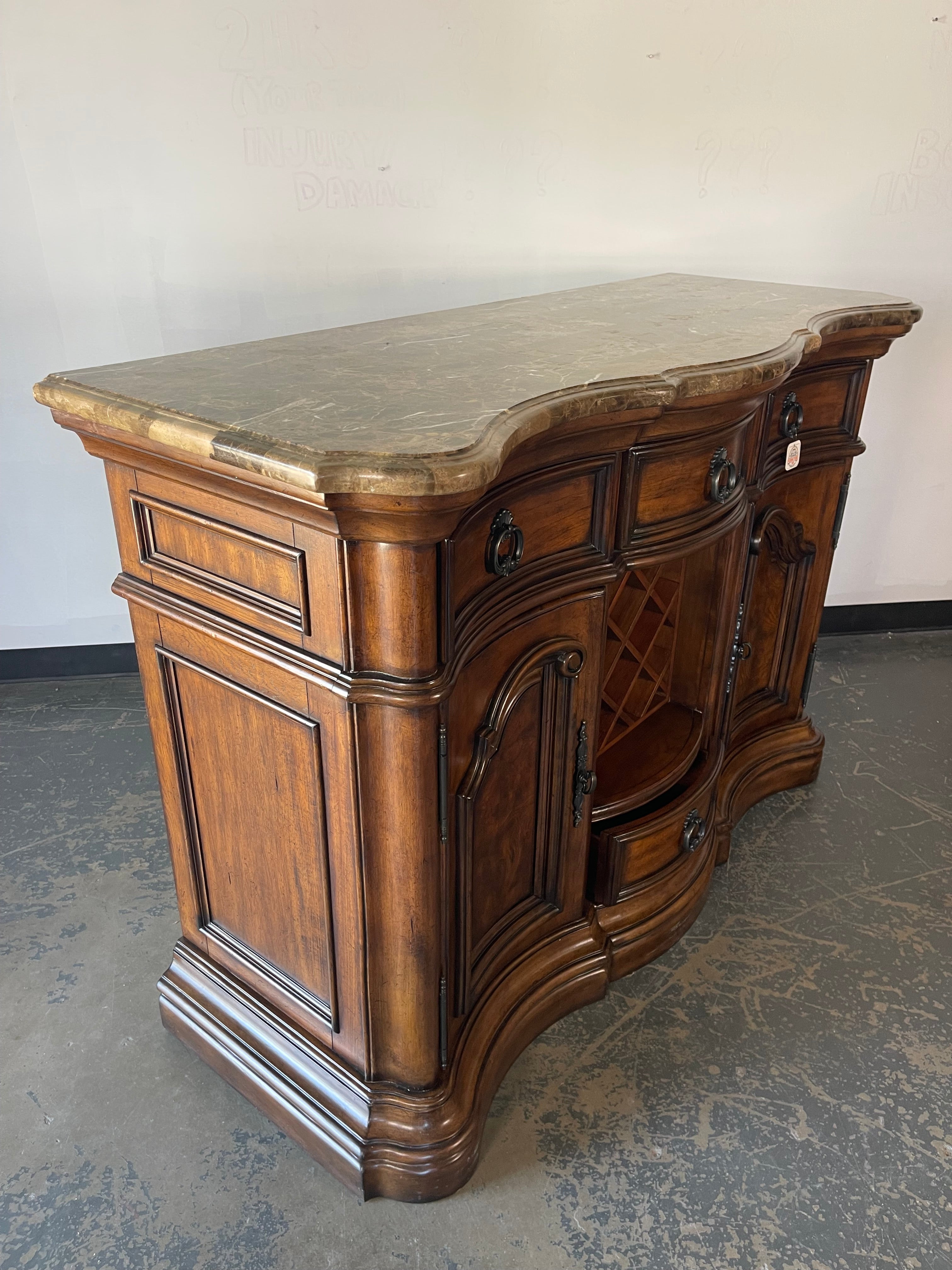 Pulaski Marble Top Bar Cabinet