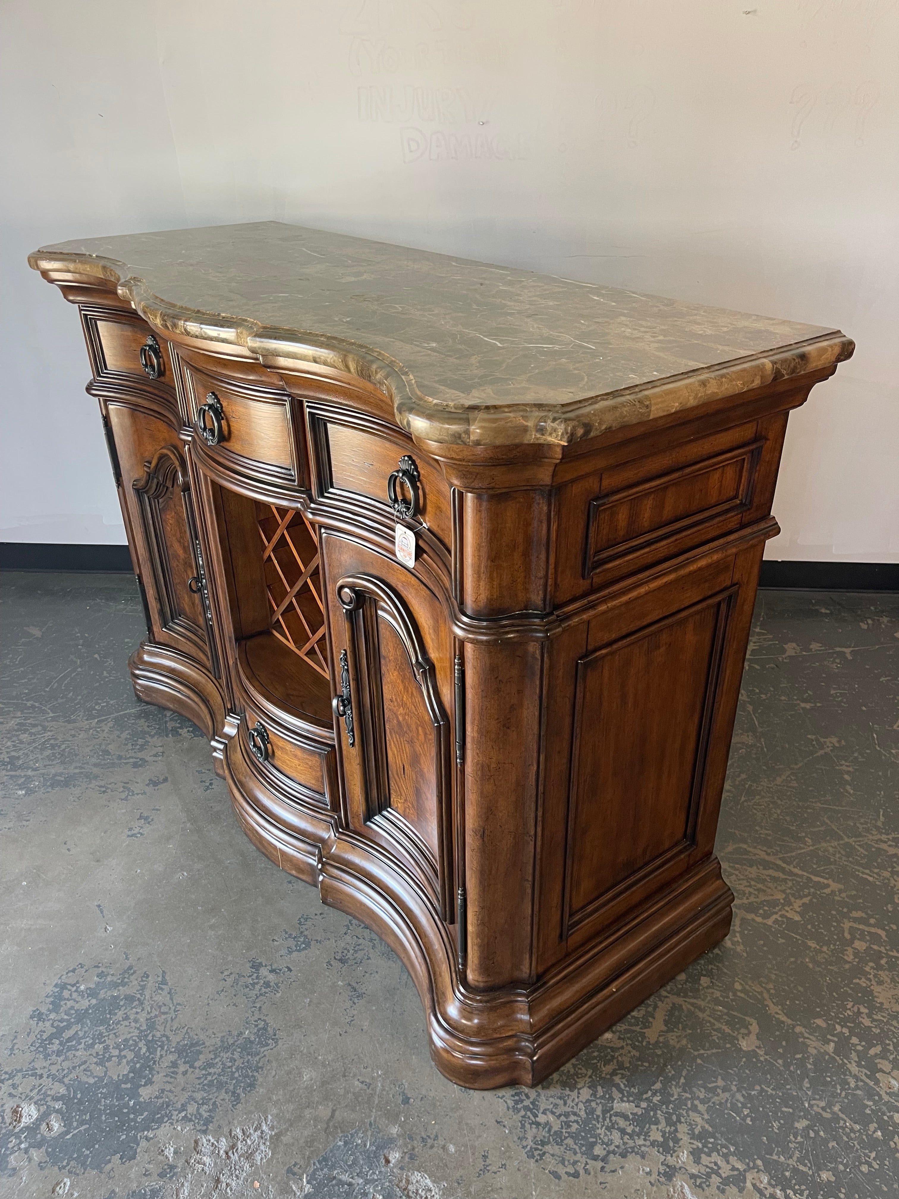 Pulaski Marble Top Bar Cabinet