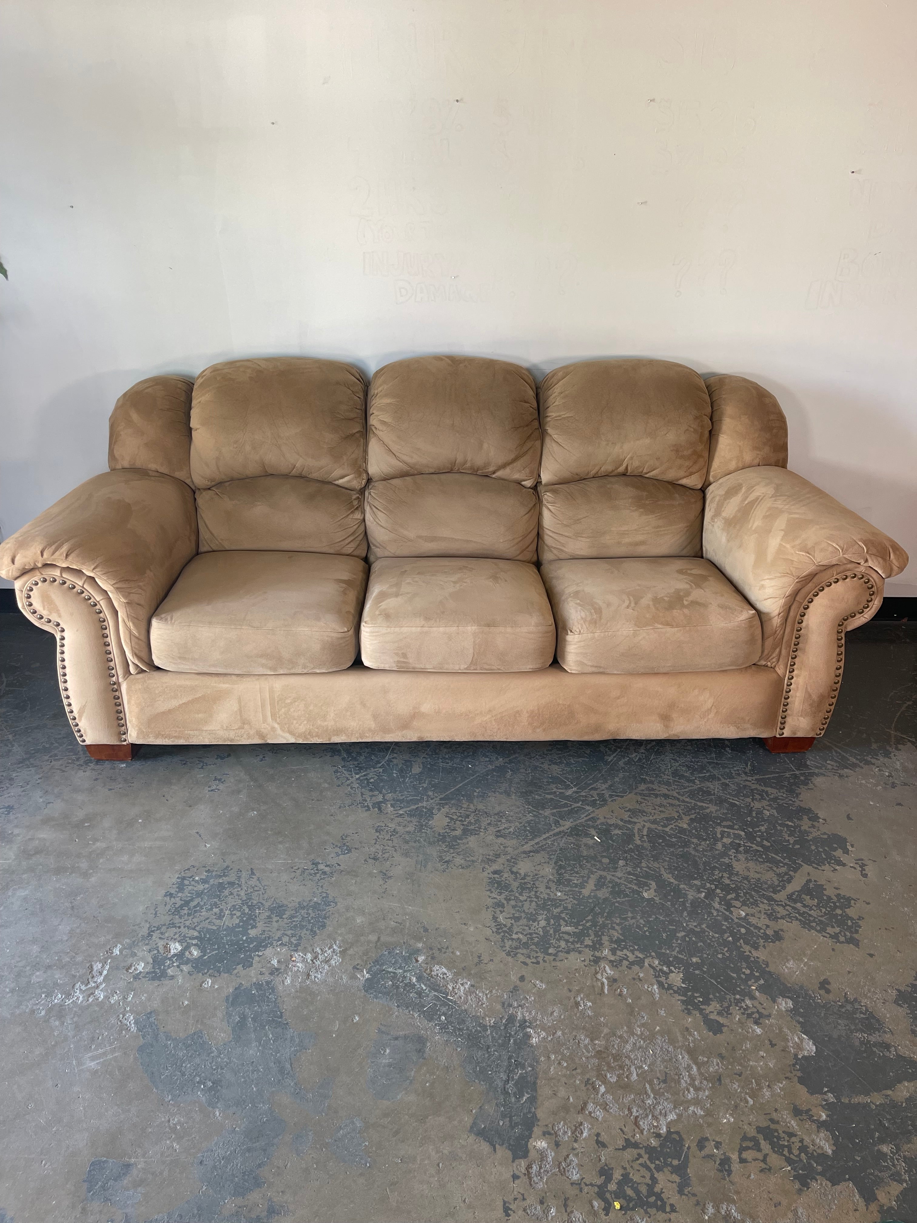 La-Z-Boy Beige Microfiber Sofa