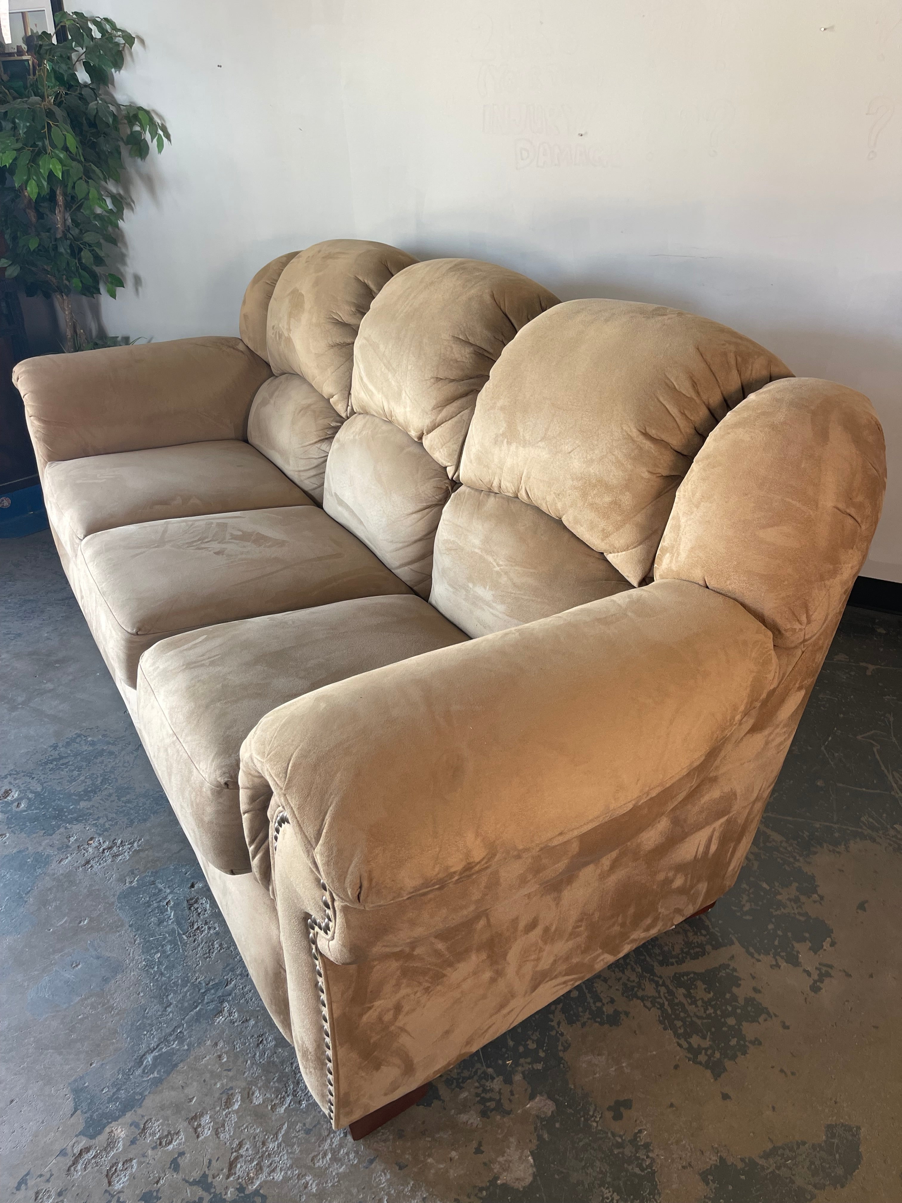 La-Z-Boy Beige Microfiber Sofa