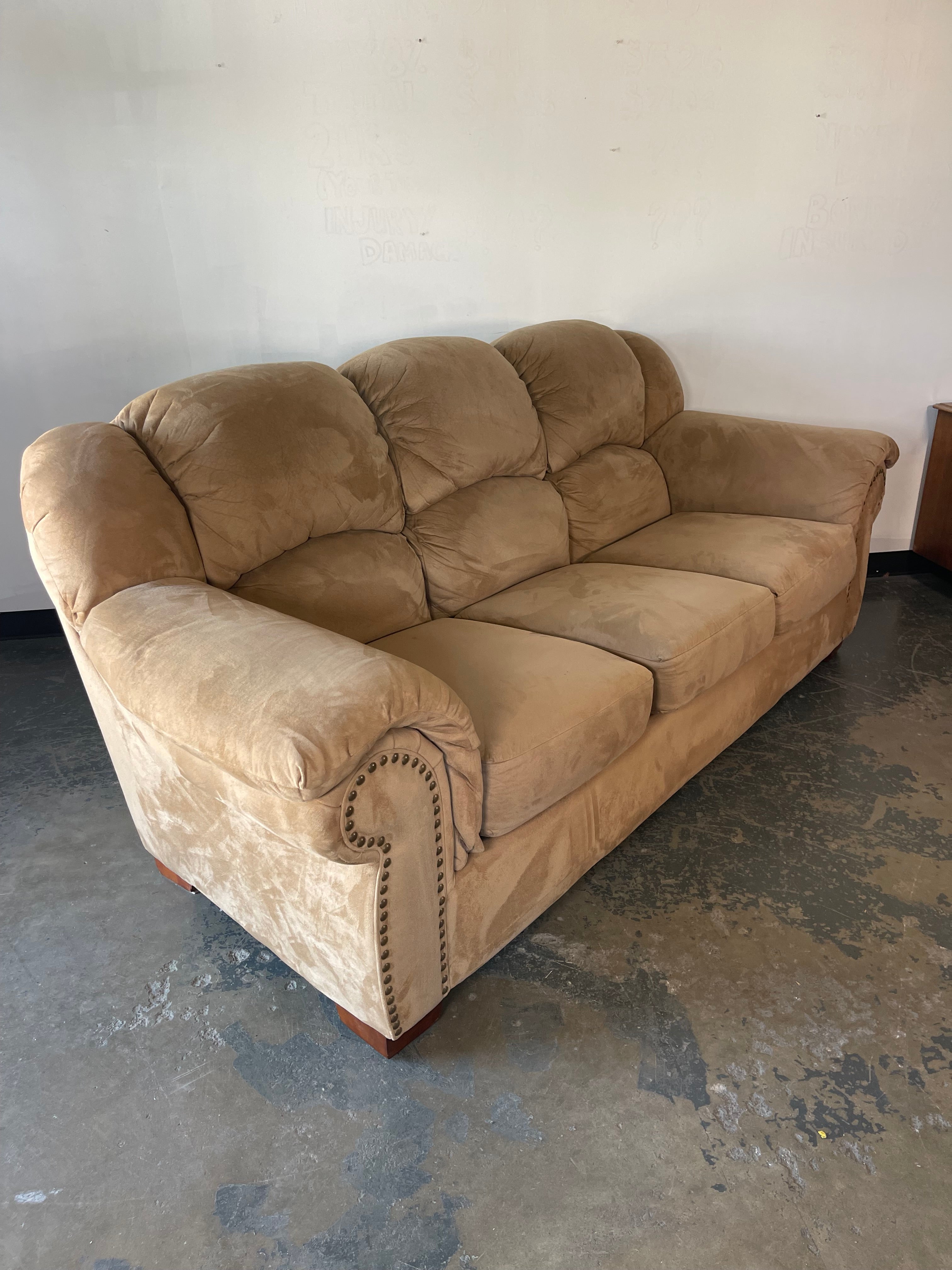 La-Z-Boy Beige Microfiber Sofa