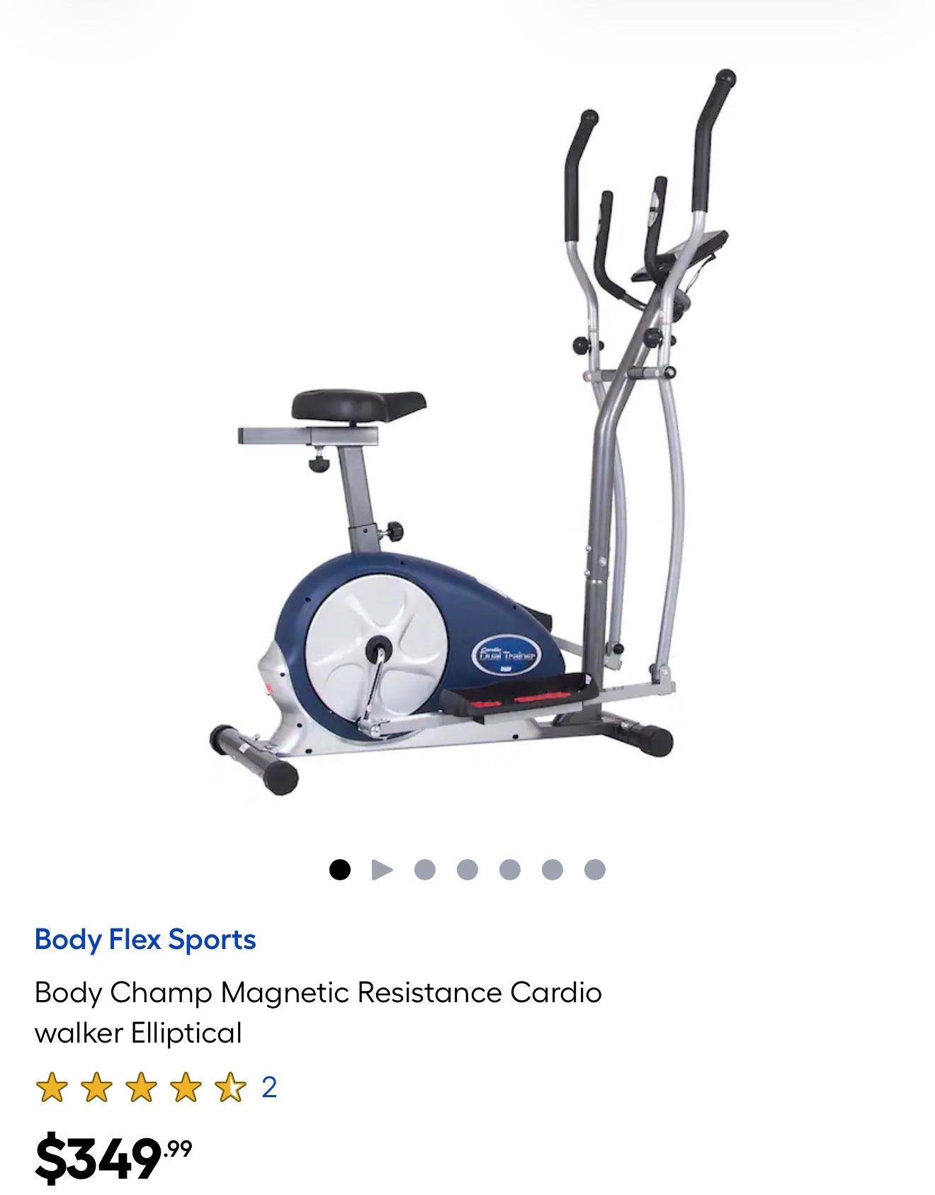 Body Champ Dual Trainer Elliptical – Low Impact, Full Body Cardio
