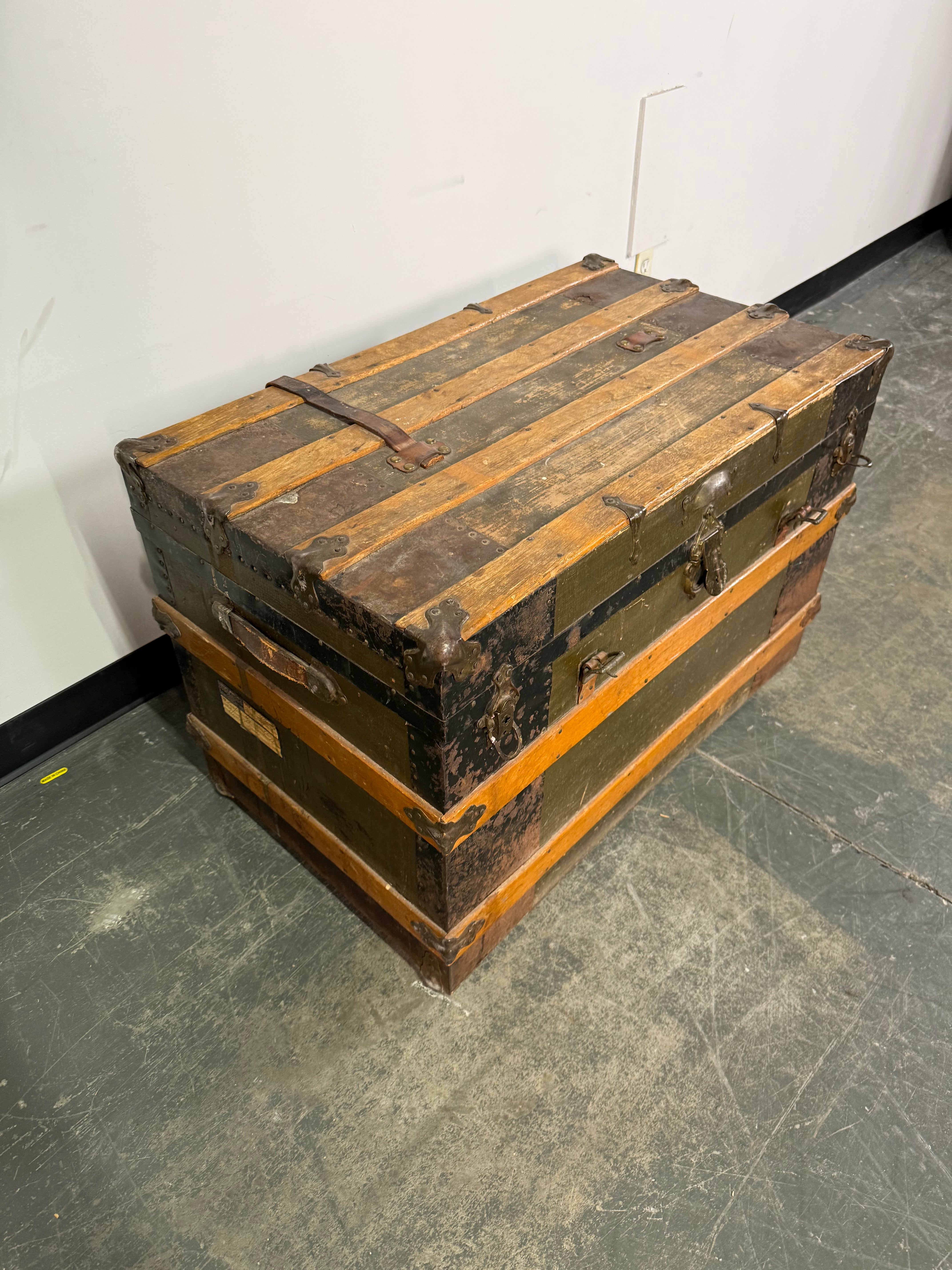 Vintage Steamer Trunk with Character & Storage