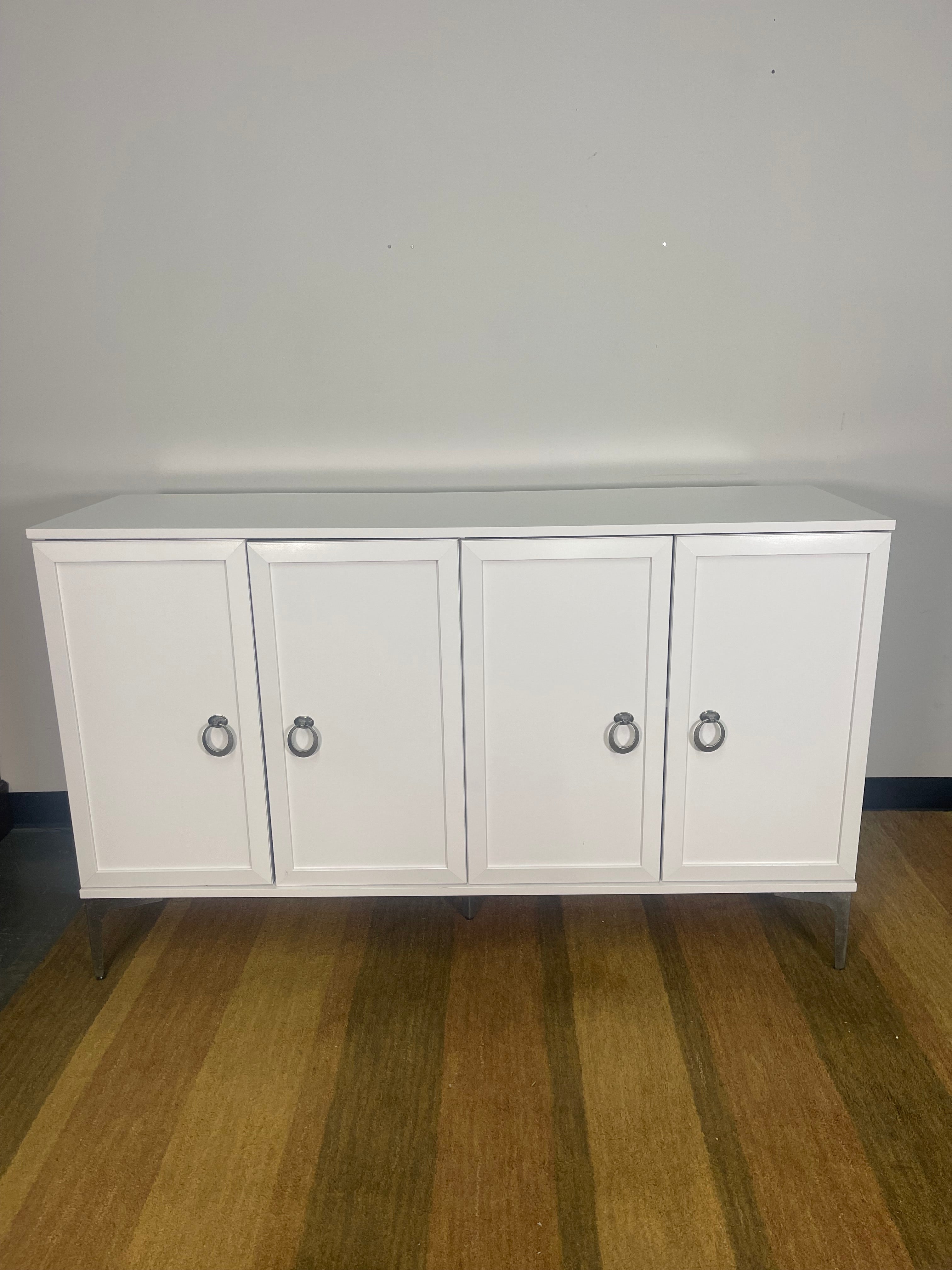 White 4-Door Sideboard with Ring Pulls